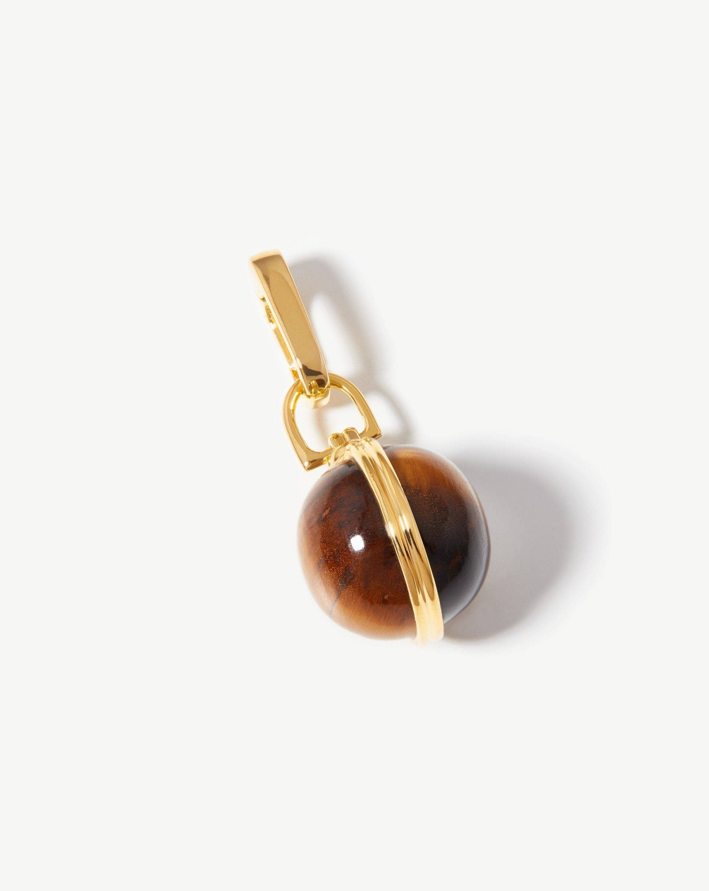 Gemstone Sphere Clip-On Pendant | 18ct Gold Plated, Tiger's Eye Charms & Pendants Missoma 