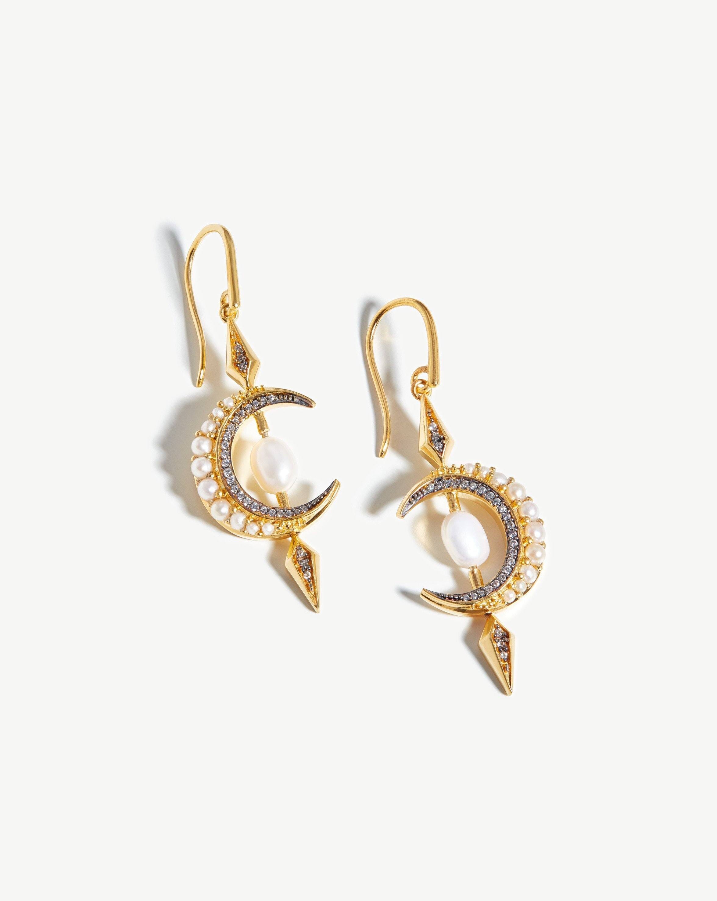 Harris Reed Crescent Moon Pearl Earrings Earrings Missoma 