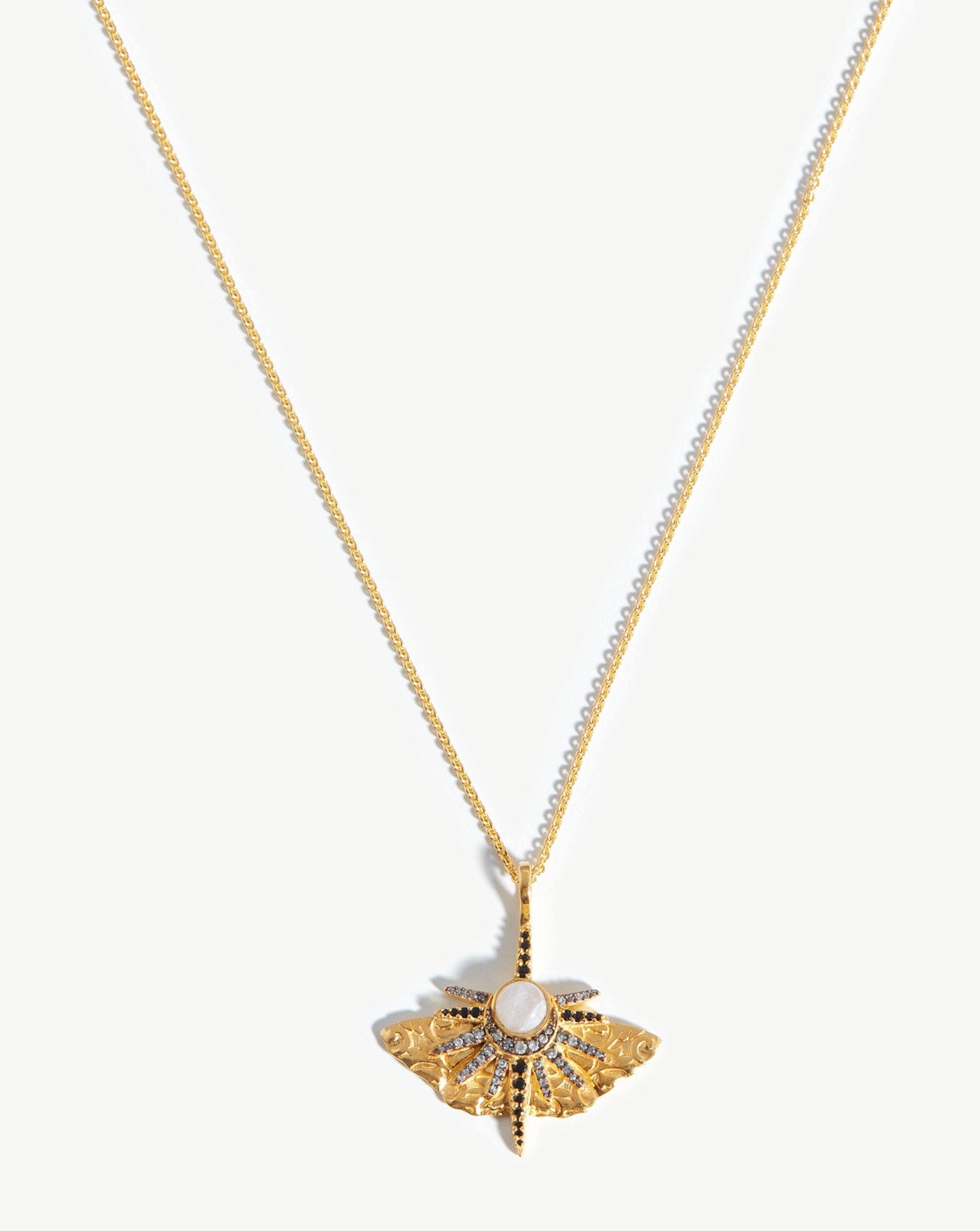 Harris Reed Emerging Butterfly Necklace | 18ct Gold Plated/Rainbow Moonstone Necklaces Missoma 