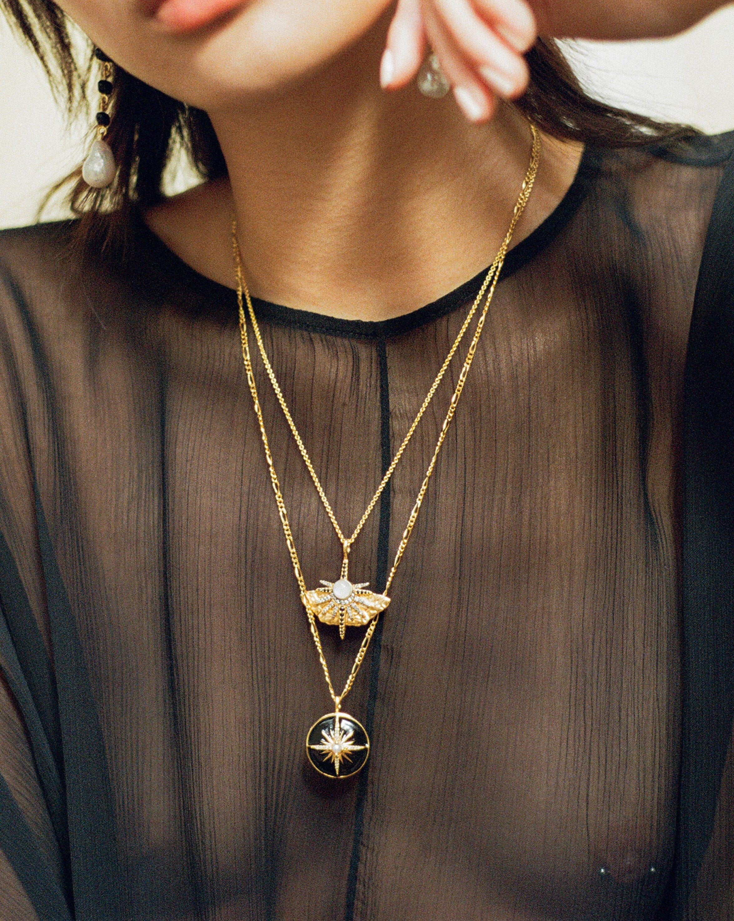 Harris Reed Emerging Butterfly Necklace | 18ct Gold Plated/Rainbow Moonstone Necklaces Missoma 