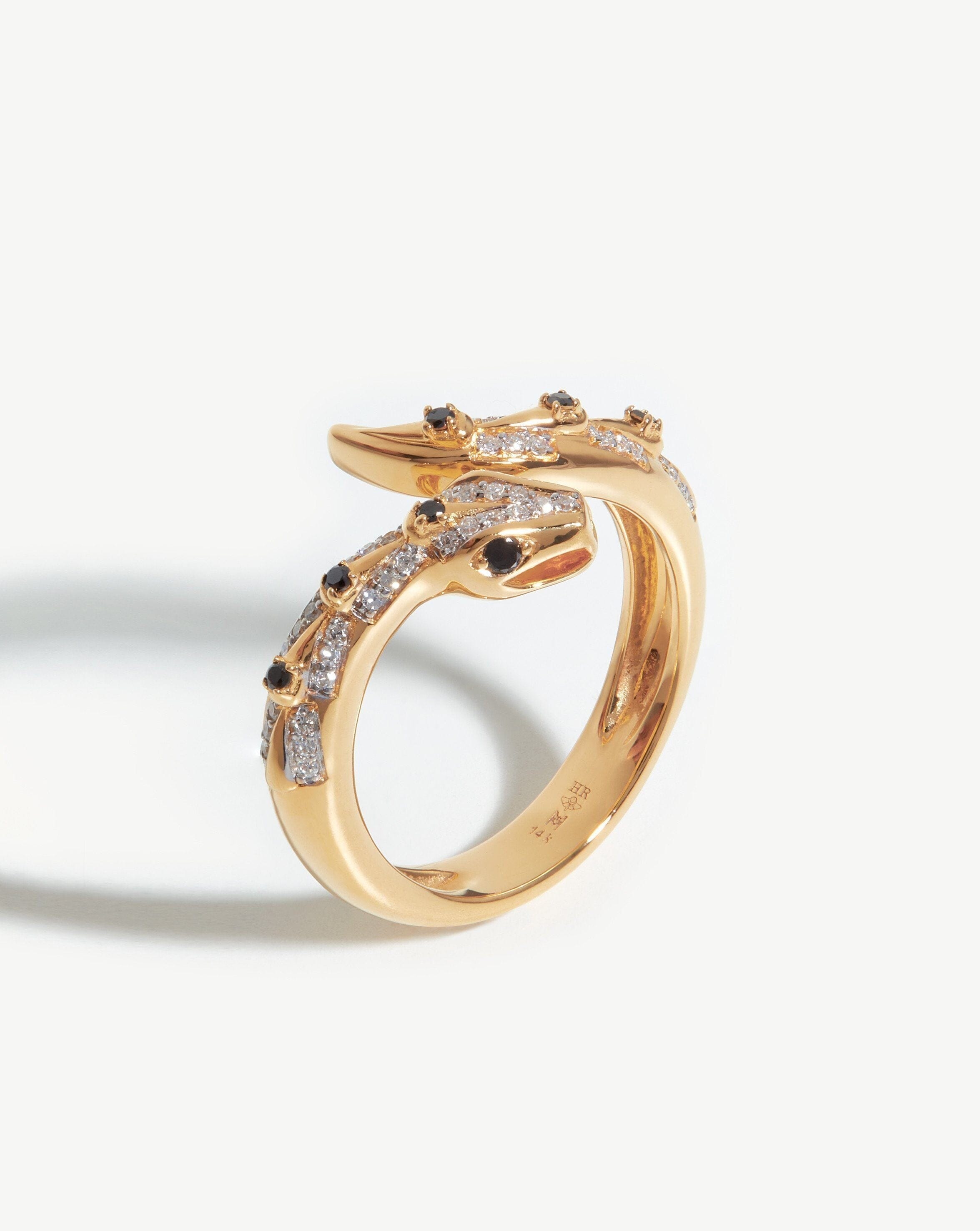 Harris Reed Fine Serpent Ring | 14ct Solid Gold/Diamond Rings Missoma 