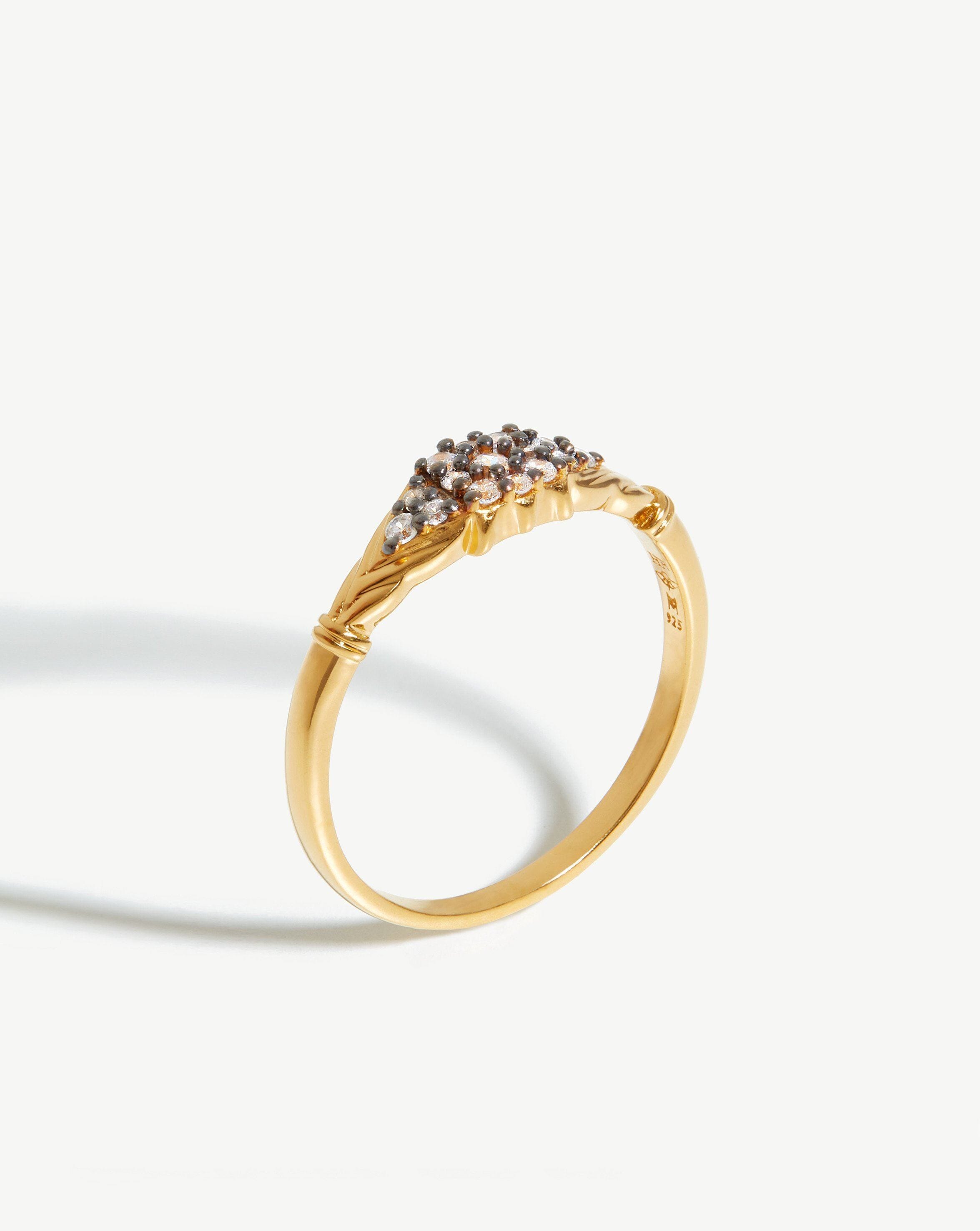 Harris Reed Gilded Pave Ring | 18ct Gold Plated Vermeil/Cubic Zirconia Rings Missoma 18ct Gold Plated Vermeil/Cubic Zirconia J 