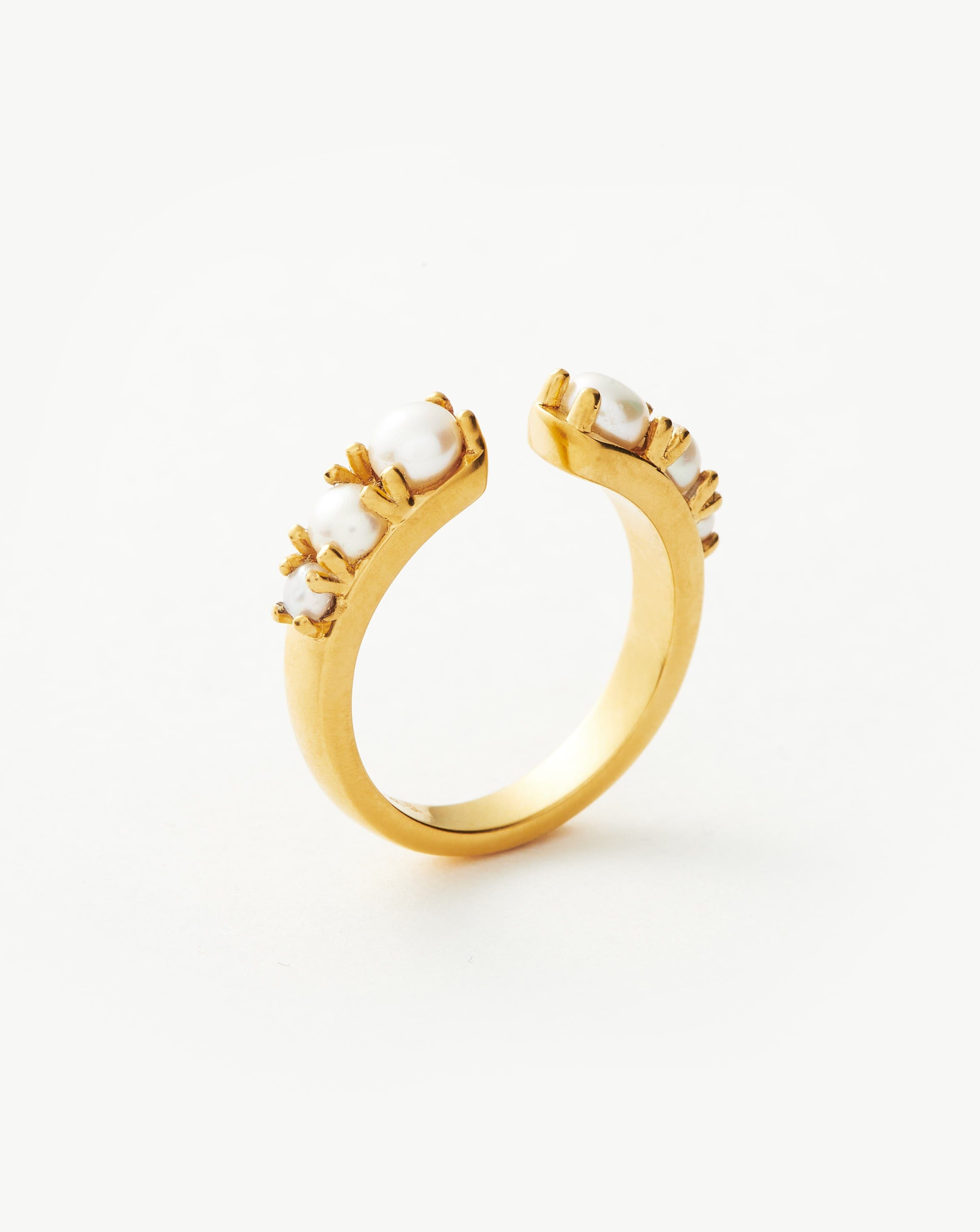 Harris Reed Openness Ring | 18ct Gold Plated Vermeil/Pearl Rings Missoma 