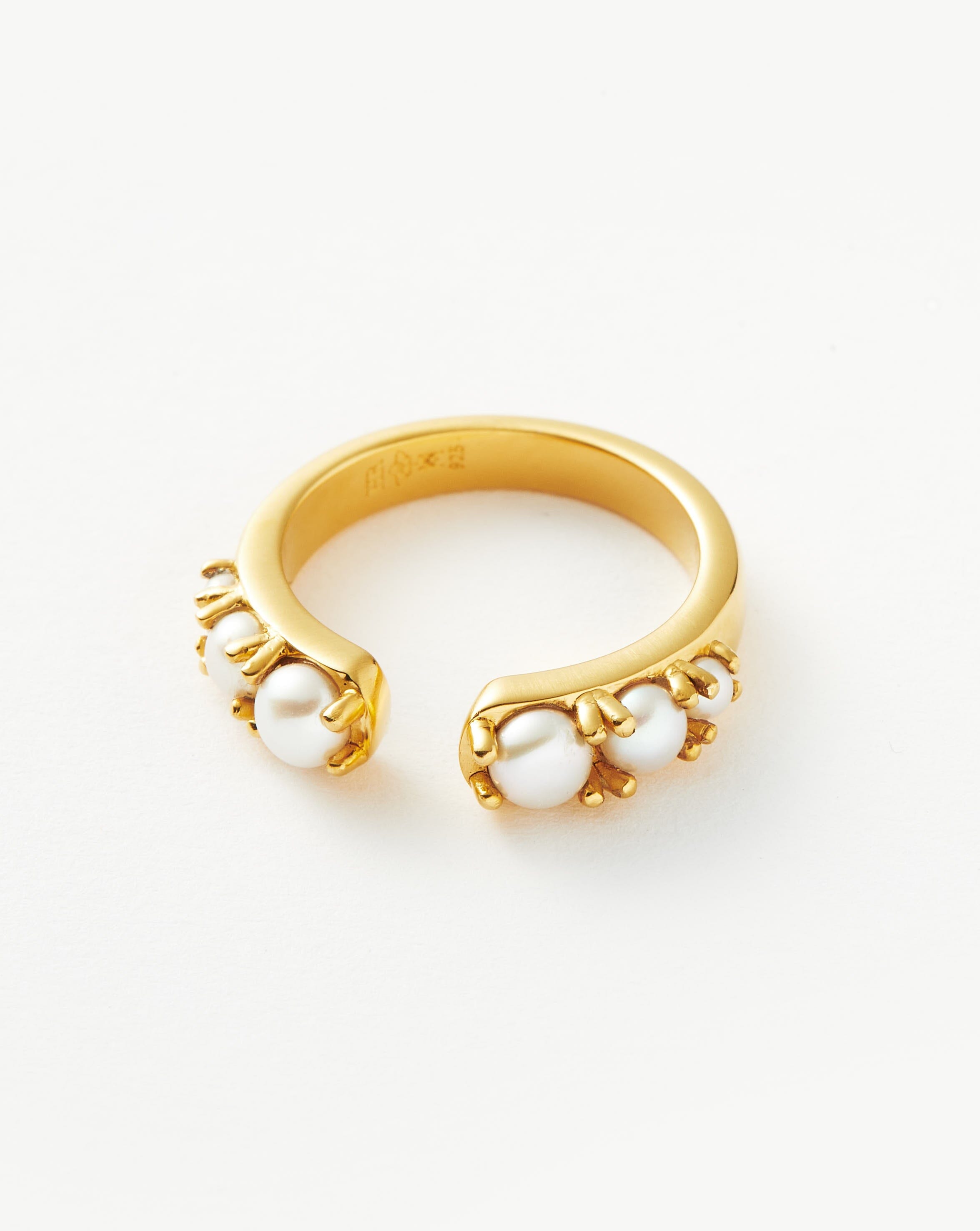 Harris Reed Openness Ring | 18ct Gold Plated Vermeil/Pearl Rings Missoma 