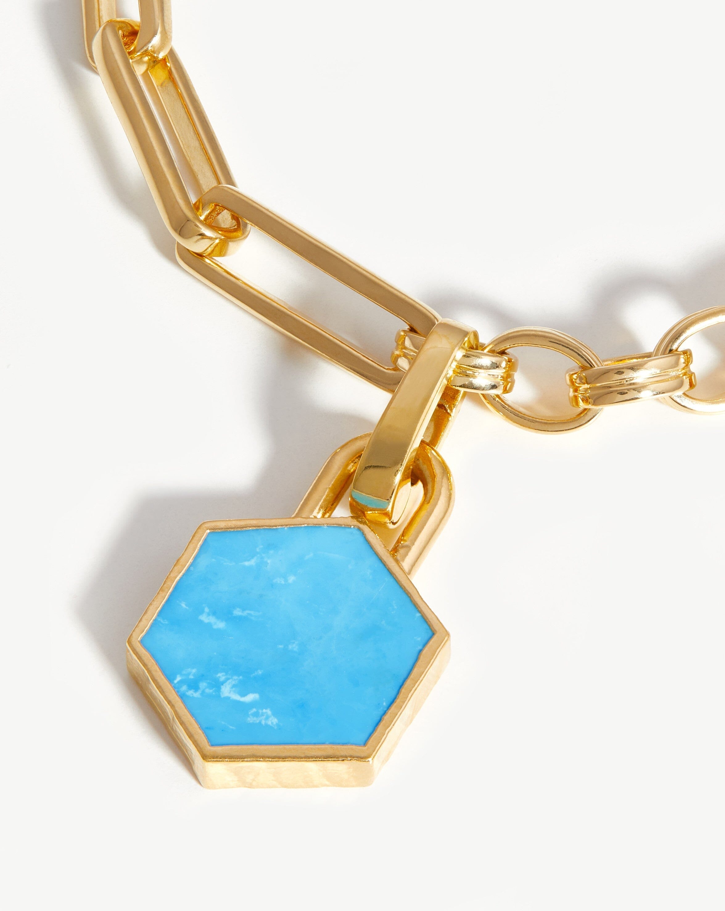 Hex Chain Bracelet | 18ct Gold Plated Vermeil/Turquoise Bracelets Missoma 