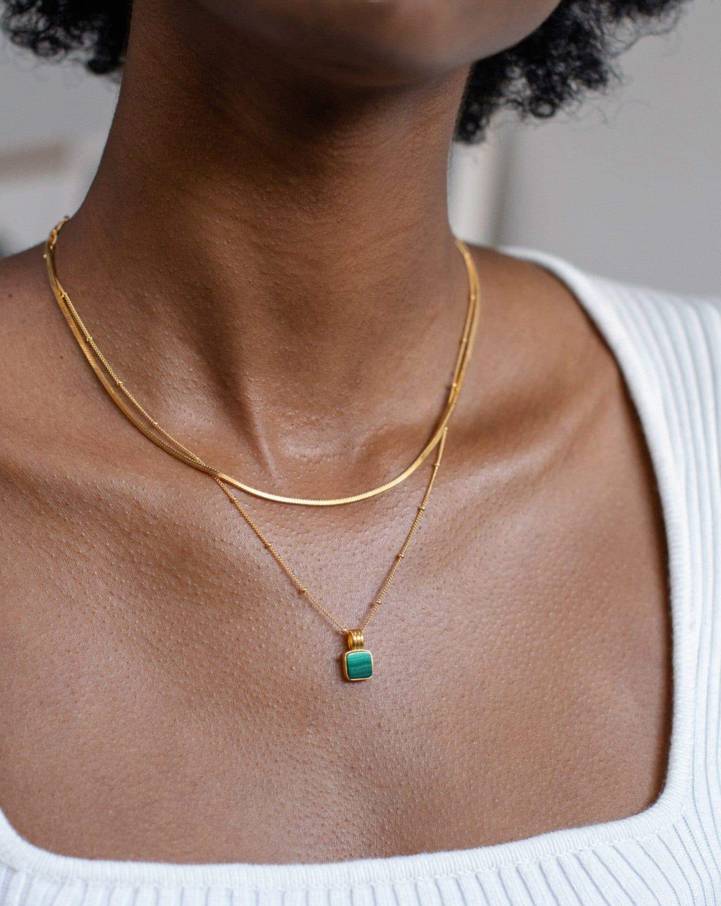 Iconic Lucy Williams Malachite Necklace Set | 18ct Gold Plated Vermeil/Malachite Necklaces Missoma 