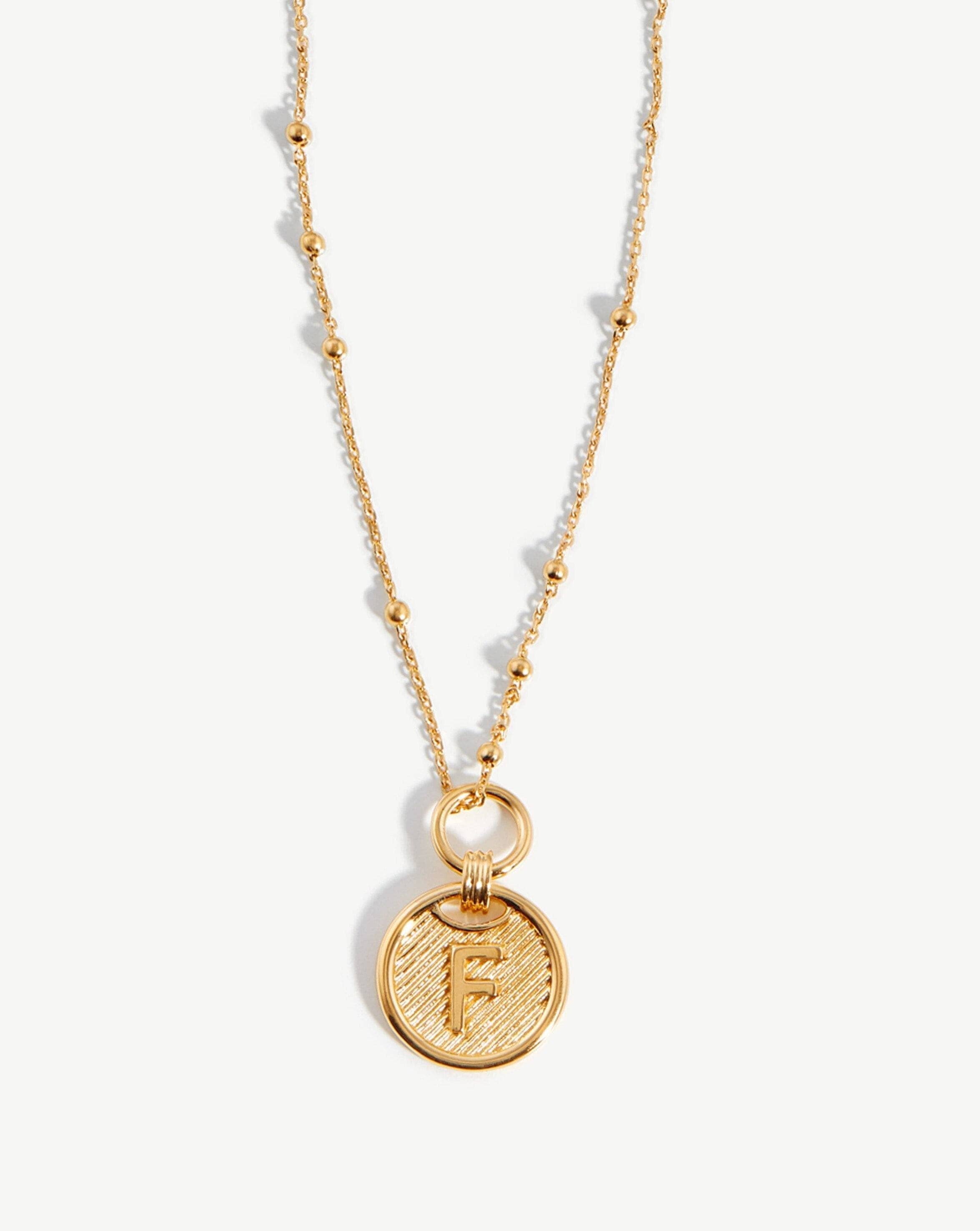 Initial Pendant Necklace - Initial F | 18ct Gold Plated Vermeil Necklaces Missoma 
