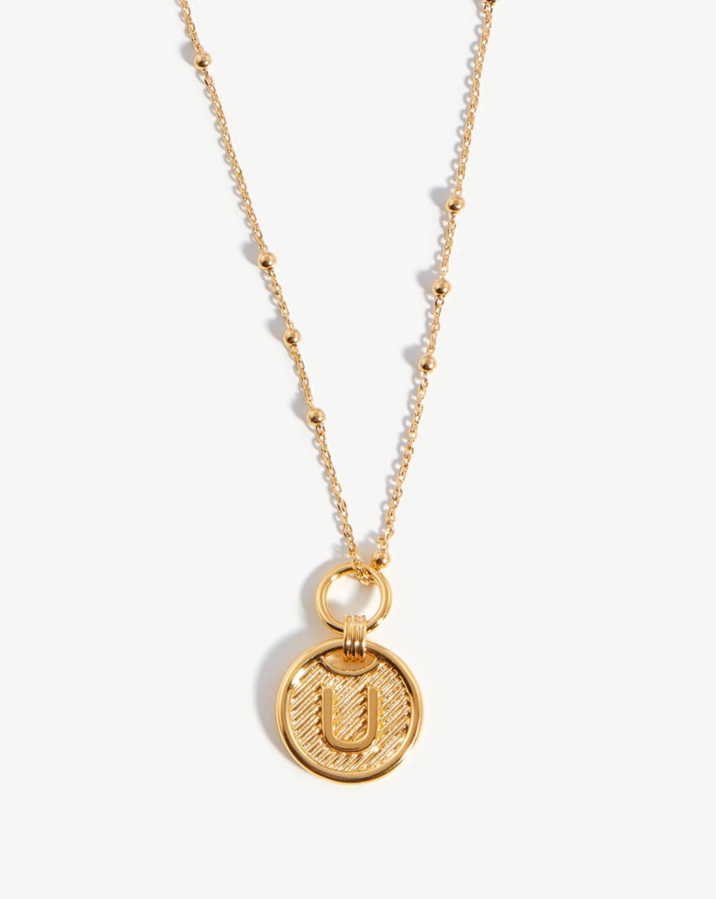 Initial Pendant Necklace - Initial U | 18ct Gold Plated Vermeil Necklaces Missoma 