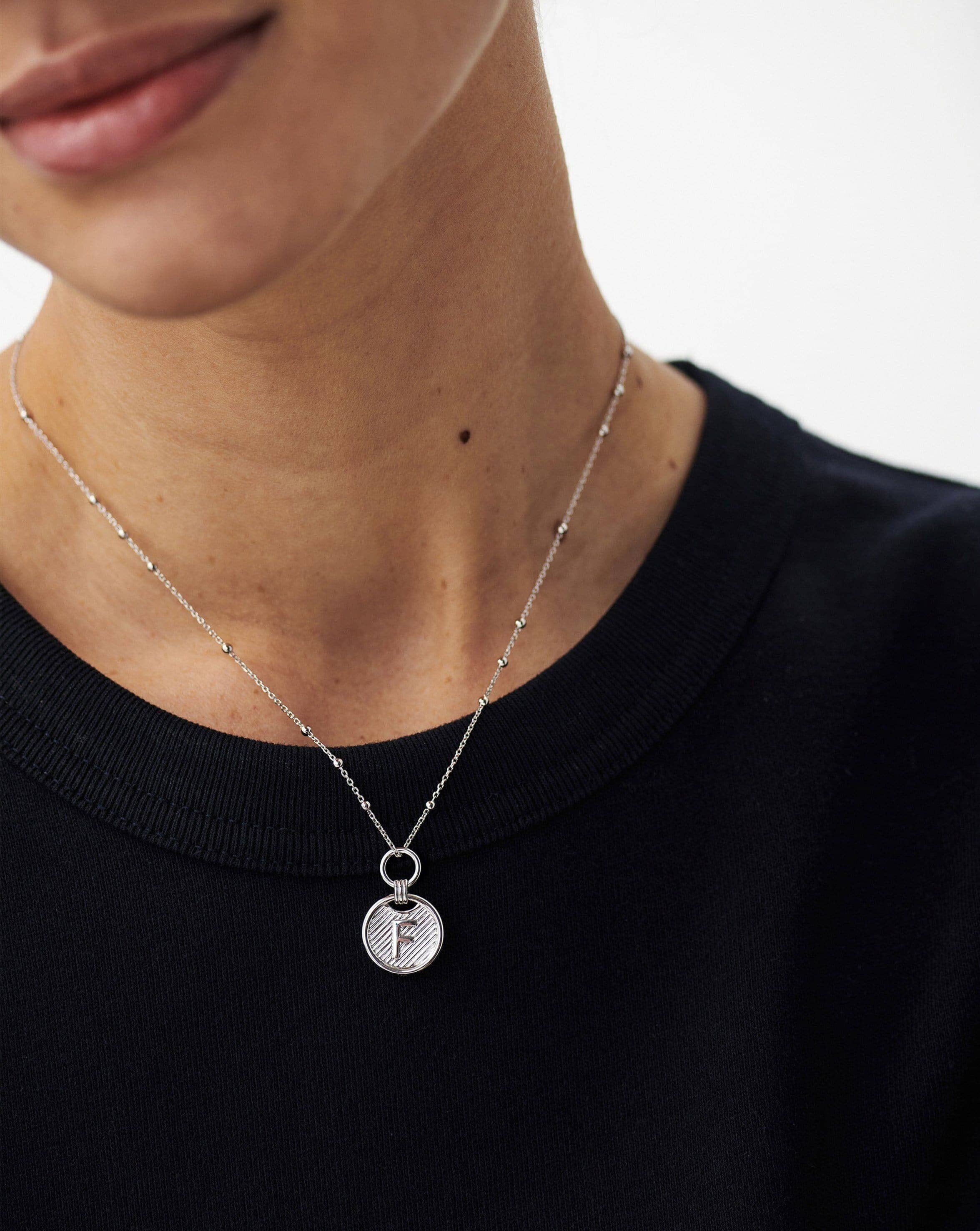 Initial Pendant Necklace - Initial V | Sterling Silver Necklaces Missoma 
