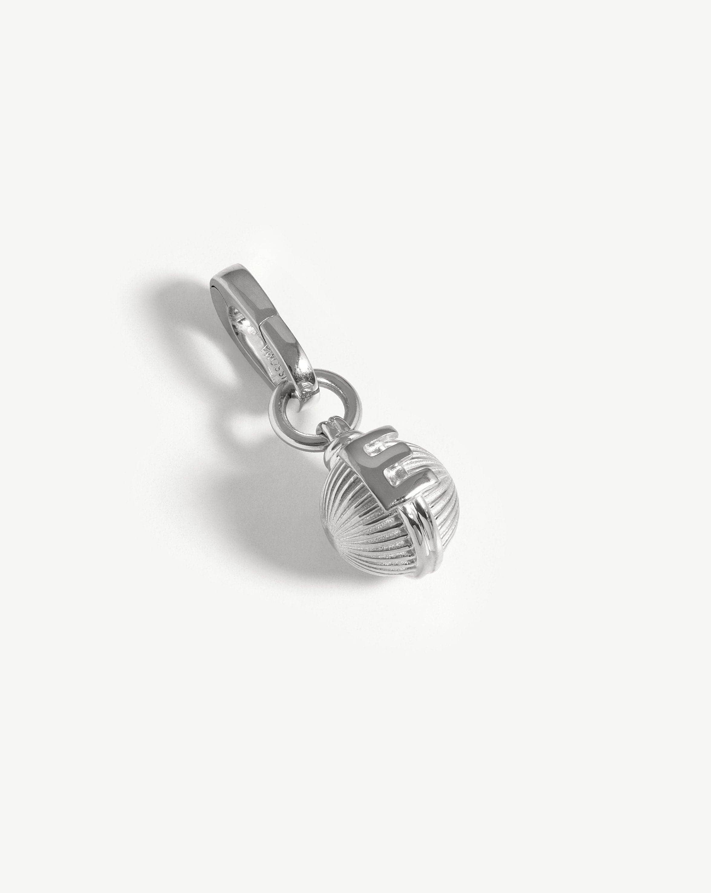 Initial Sphere Clip-On Pendant - Initial E | Silver Plated Charms & Pendants Missoma 