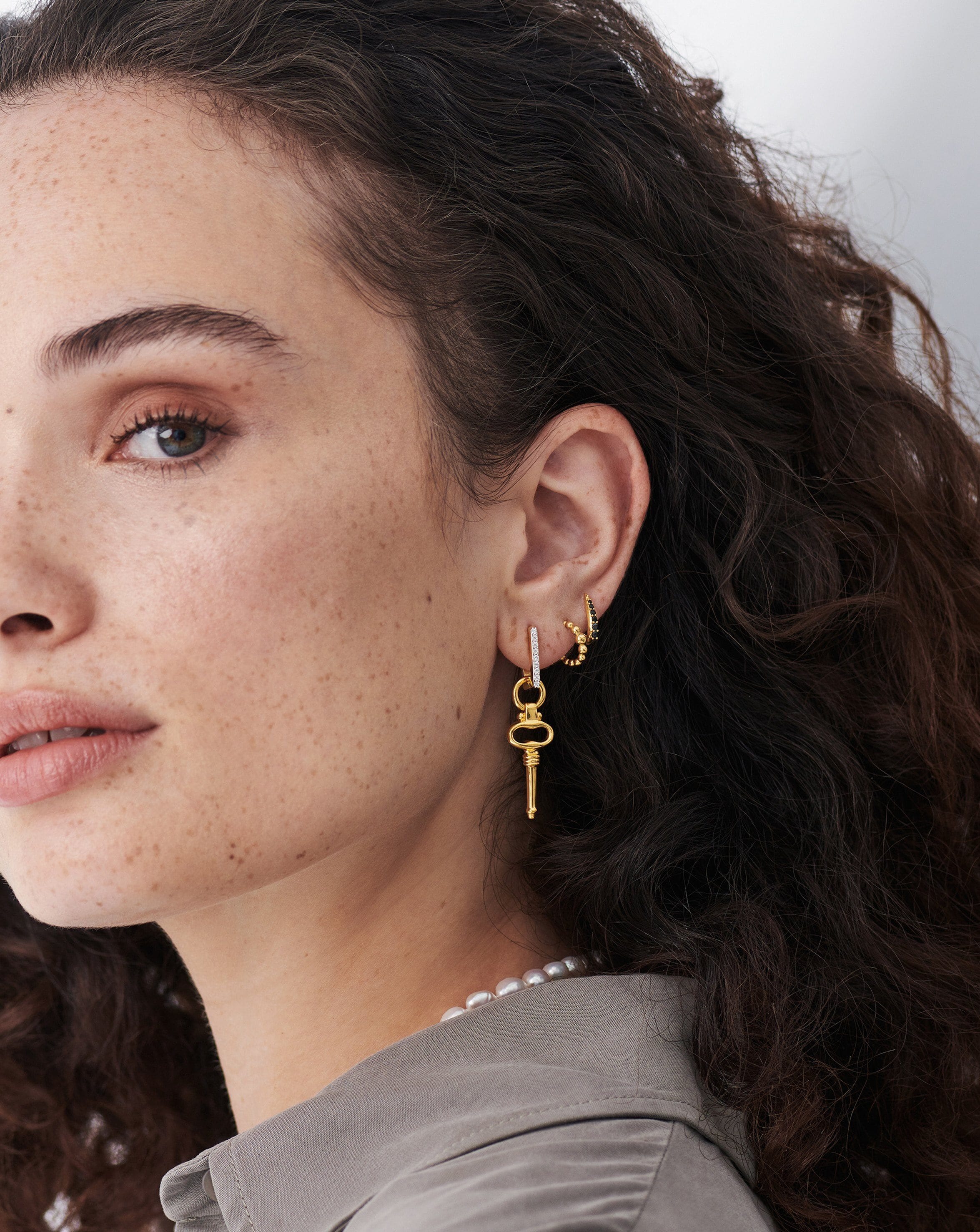 Key Single Pave Ovate Earring Earrings Missoma 