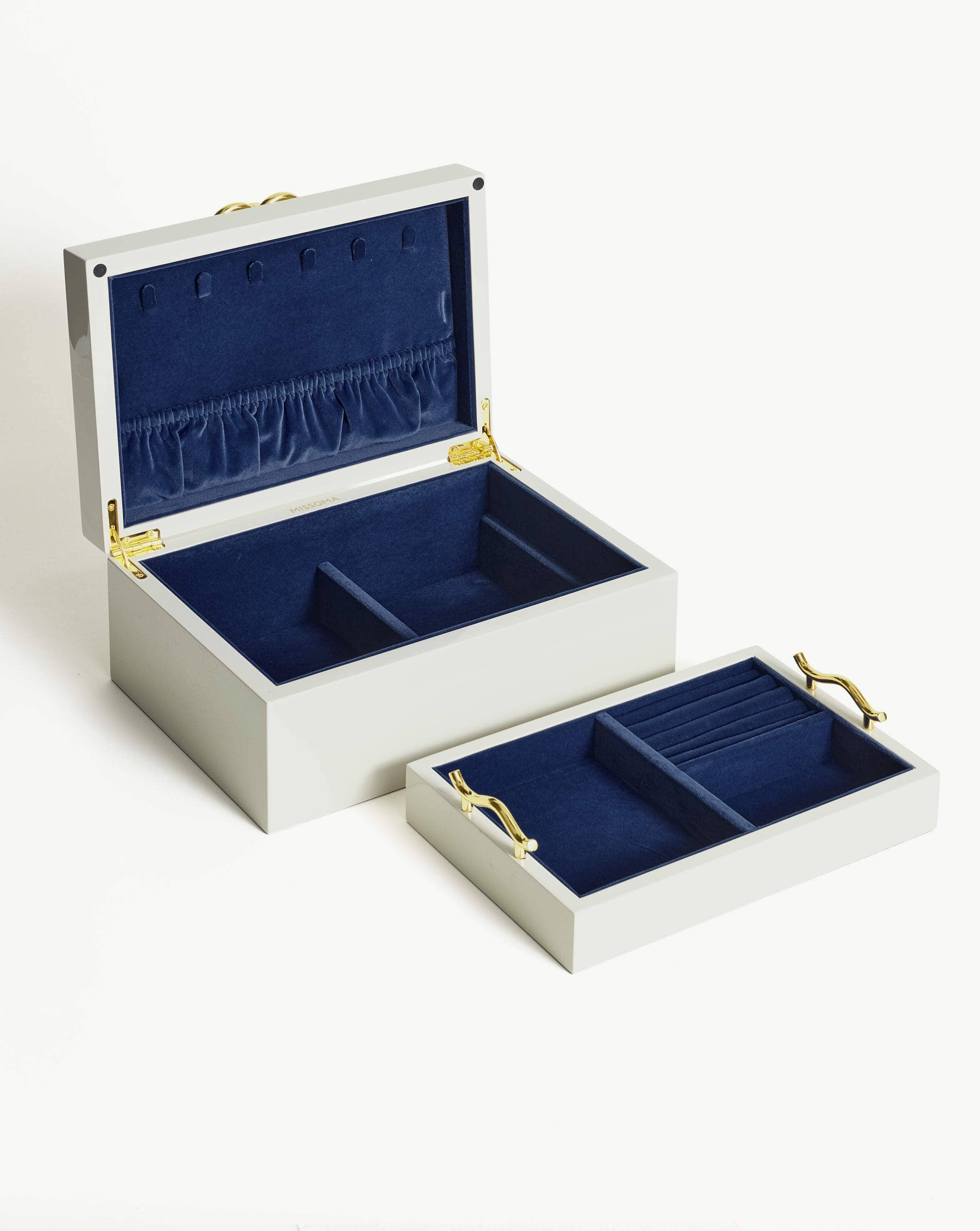 Knot Lacquered Jewellery Box | Grey Lacquer Homeware Missoma 