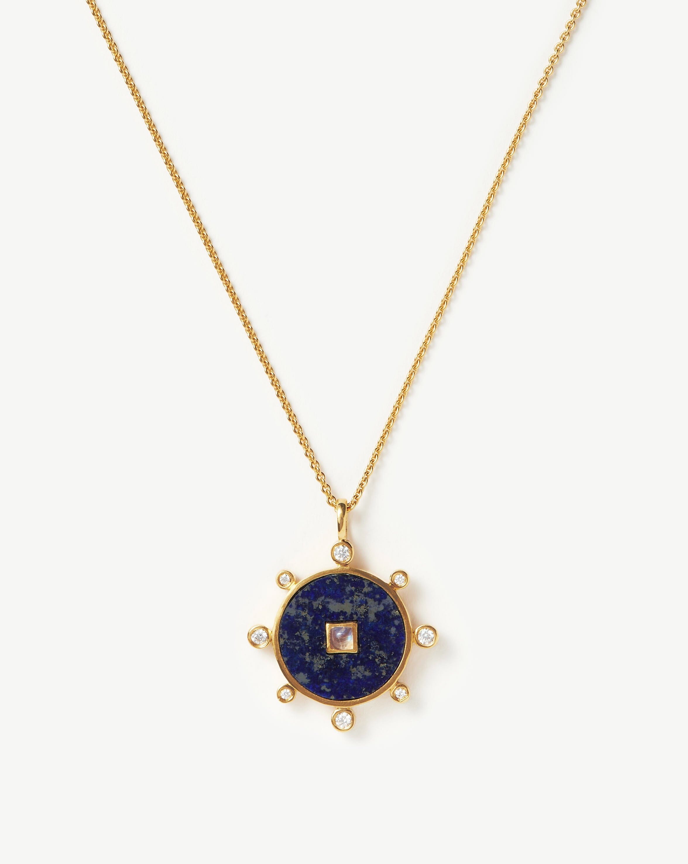 Lapis Amulet Pendant Necklace | 18ct Gold Plated Vermeil/Lapis Necklaces Missoma 18ct Gold Plated Vermeil/Lapis 