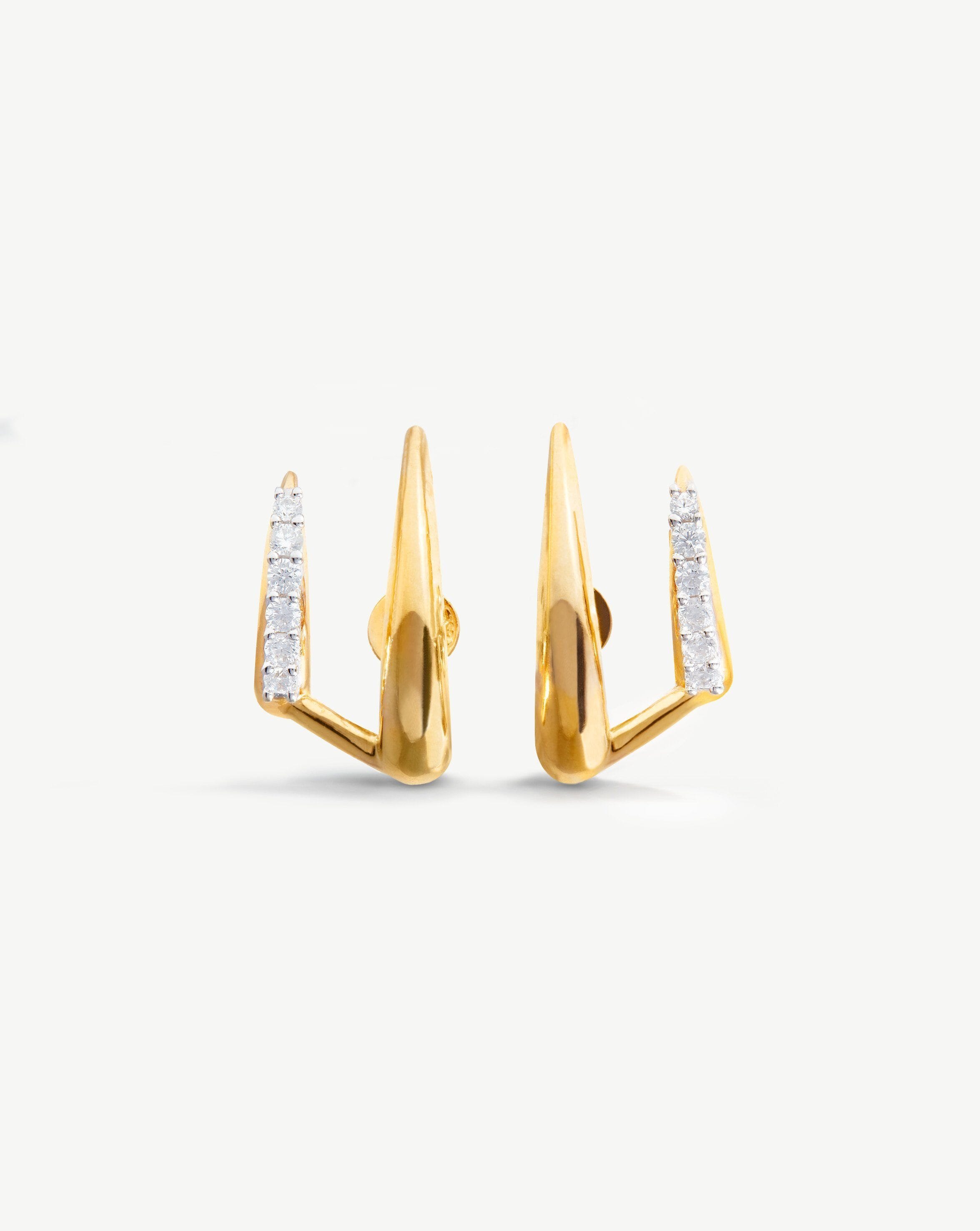 Large Claw Pave Double Stud Earrings Earrings Missoma 
