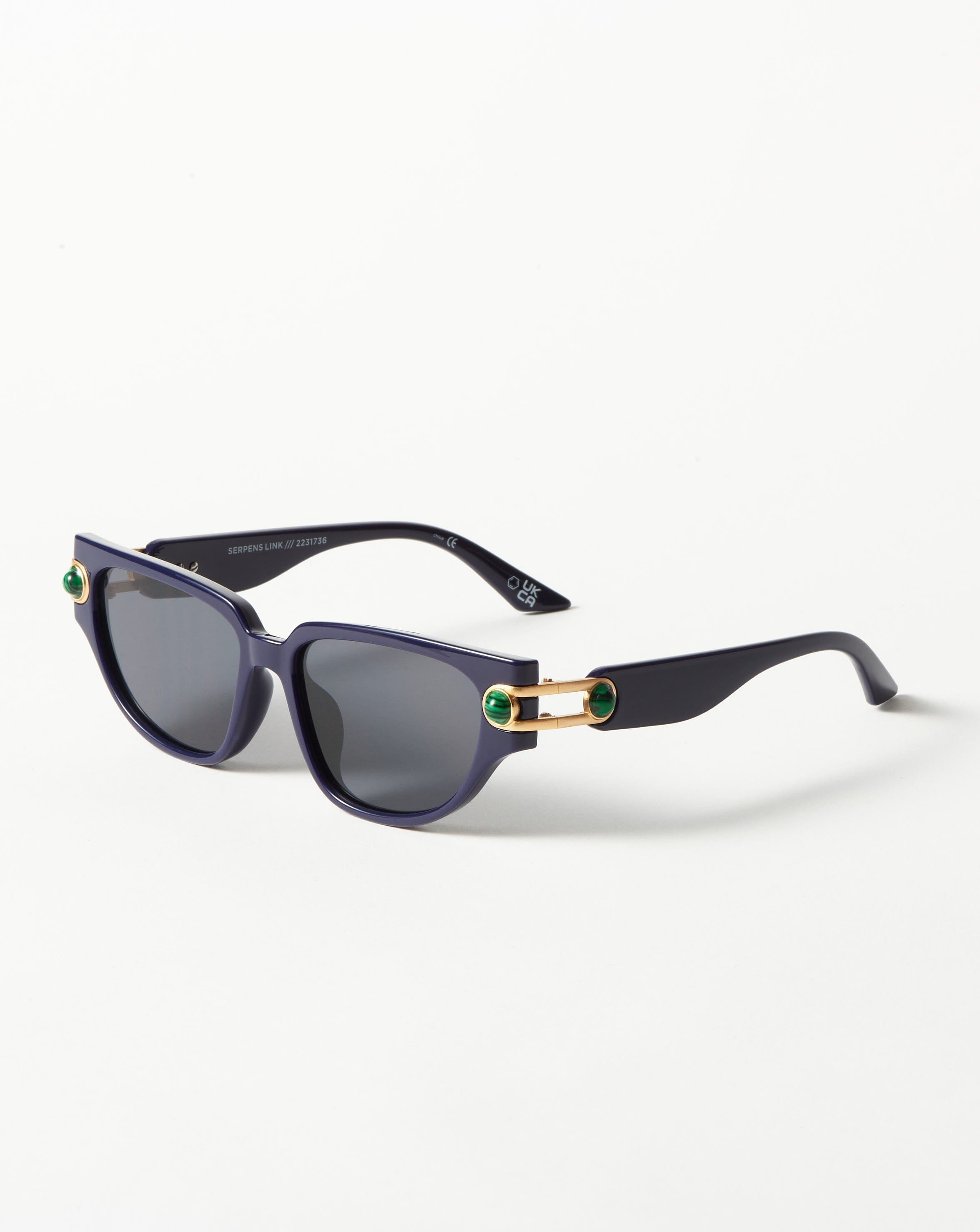 Le Specs Serpens Link Cat-Eye Sunglasses | Navy/Malachite Accessories Missoma 