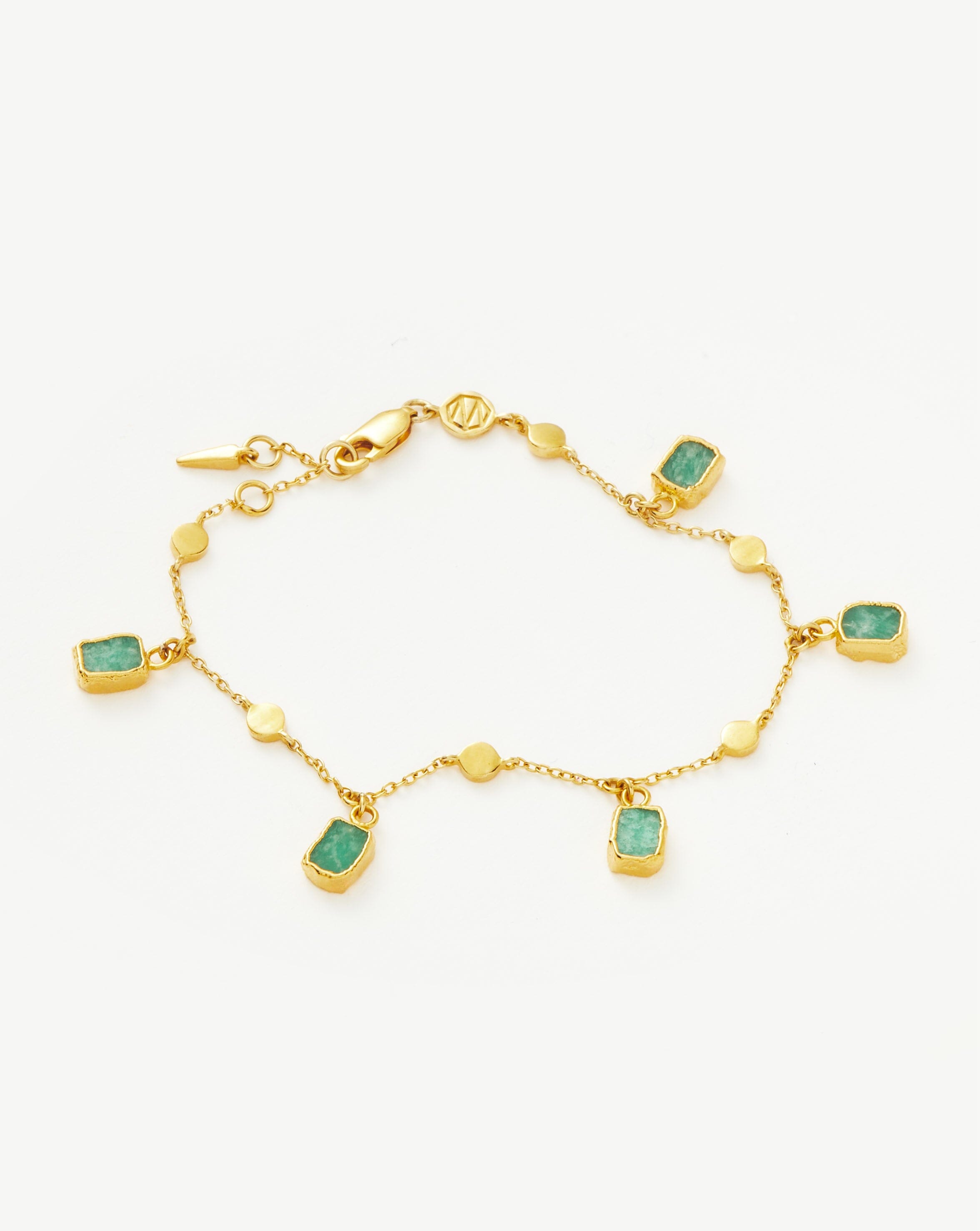 Lena Charm Bracelet | 18ct Gold Plated Vermeil/Amazonite Bracelets Missoma 