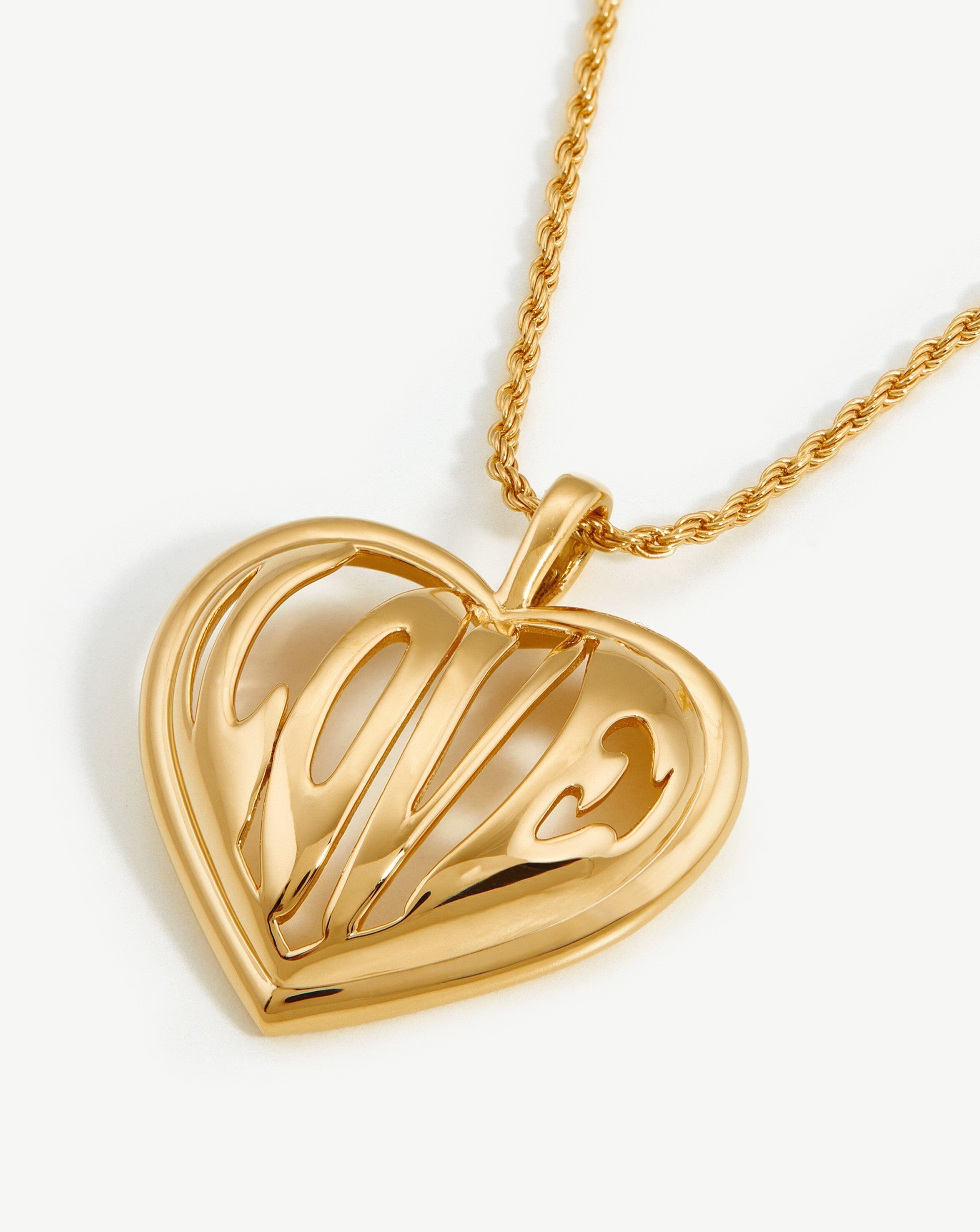 Love Heart Pendant Chain Necklace | 18ct Gold Plated Vermeil Necklaces Missoma 