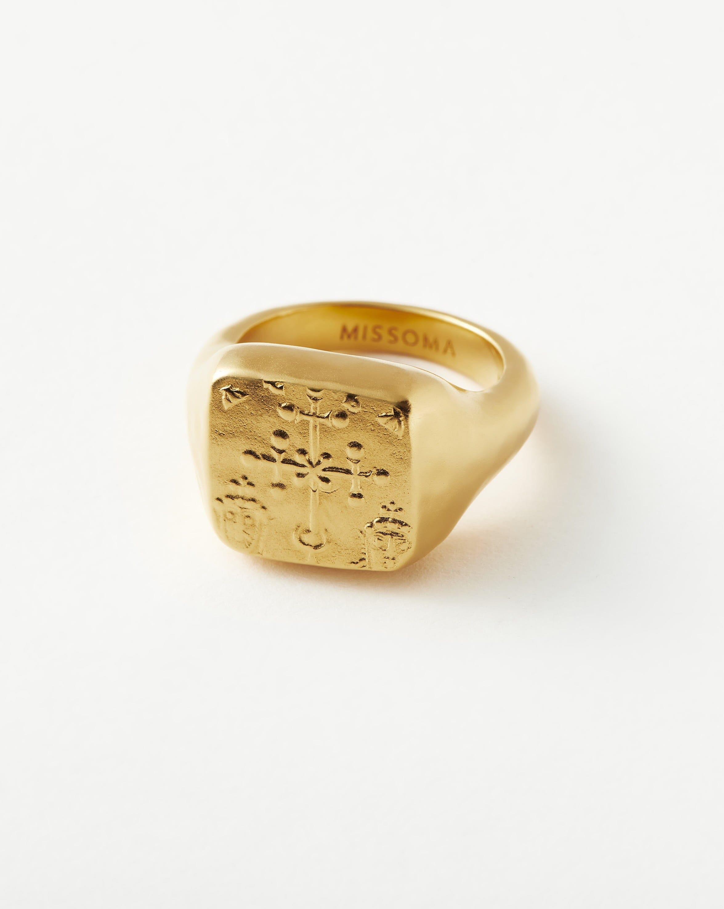 Lucy Williams Byzantine Coin Signet Ring | 18ct Gold Plated Rings Missoma 
