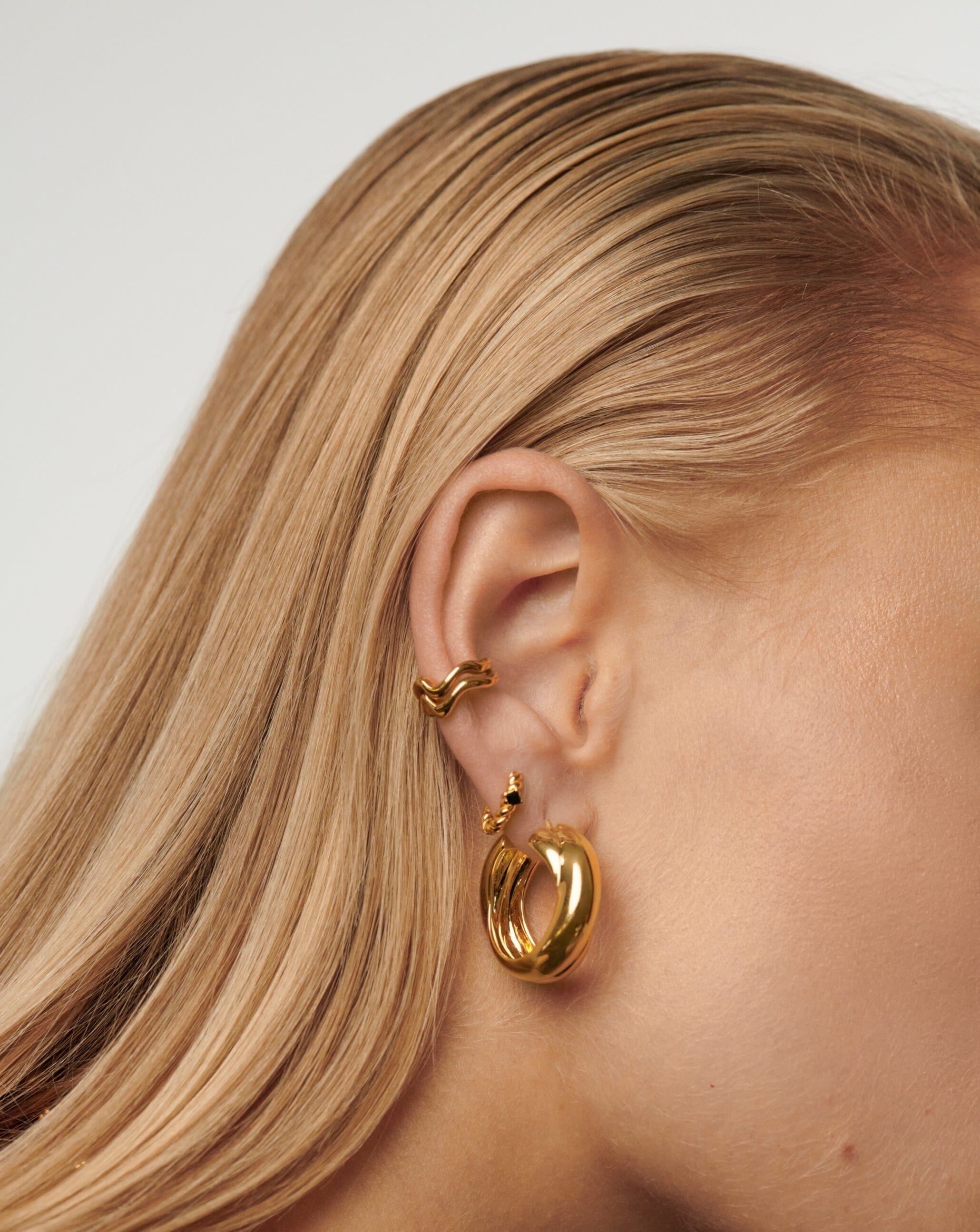 Lucy Williams Chunky Entwine Hoop Earrings | 18ct Gold Plated Earrings Missoma 
