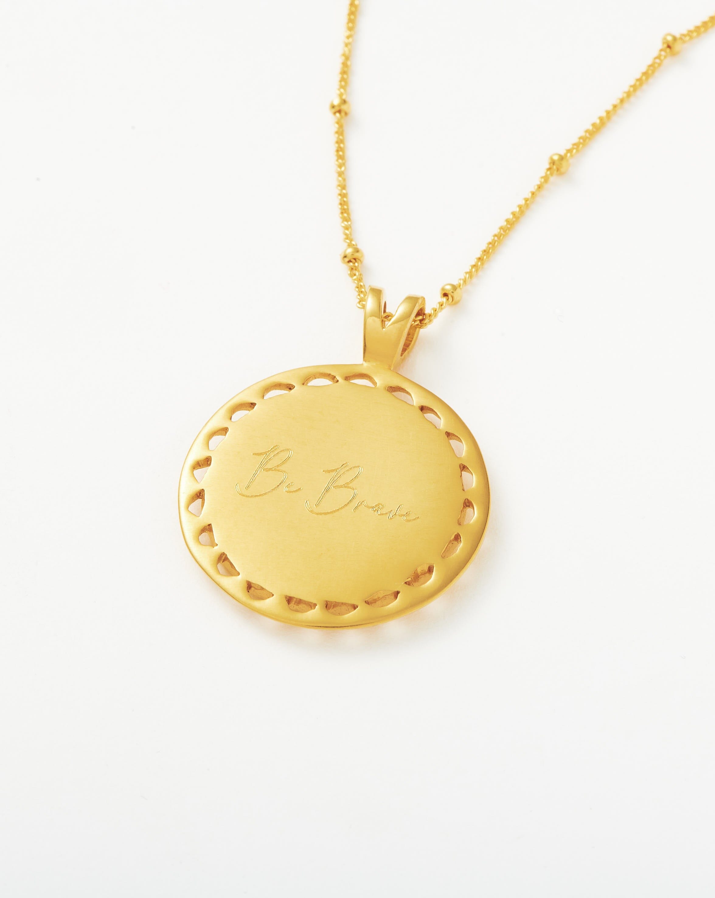 Lucy Williams Engravable Rising Sun Medallion Coin Necklace | 18ct Gold Plated Vermeil Necklaces Missoma 