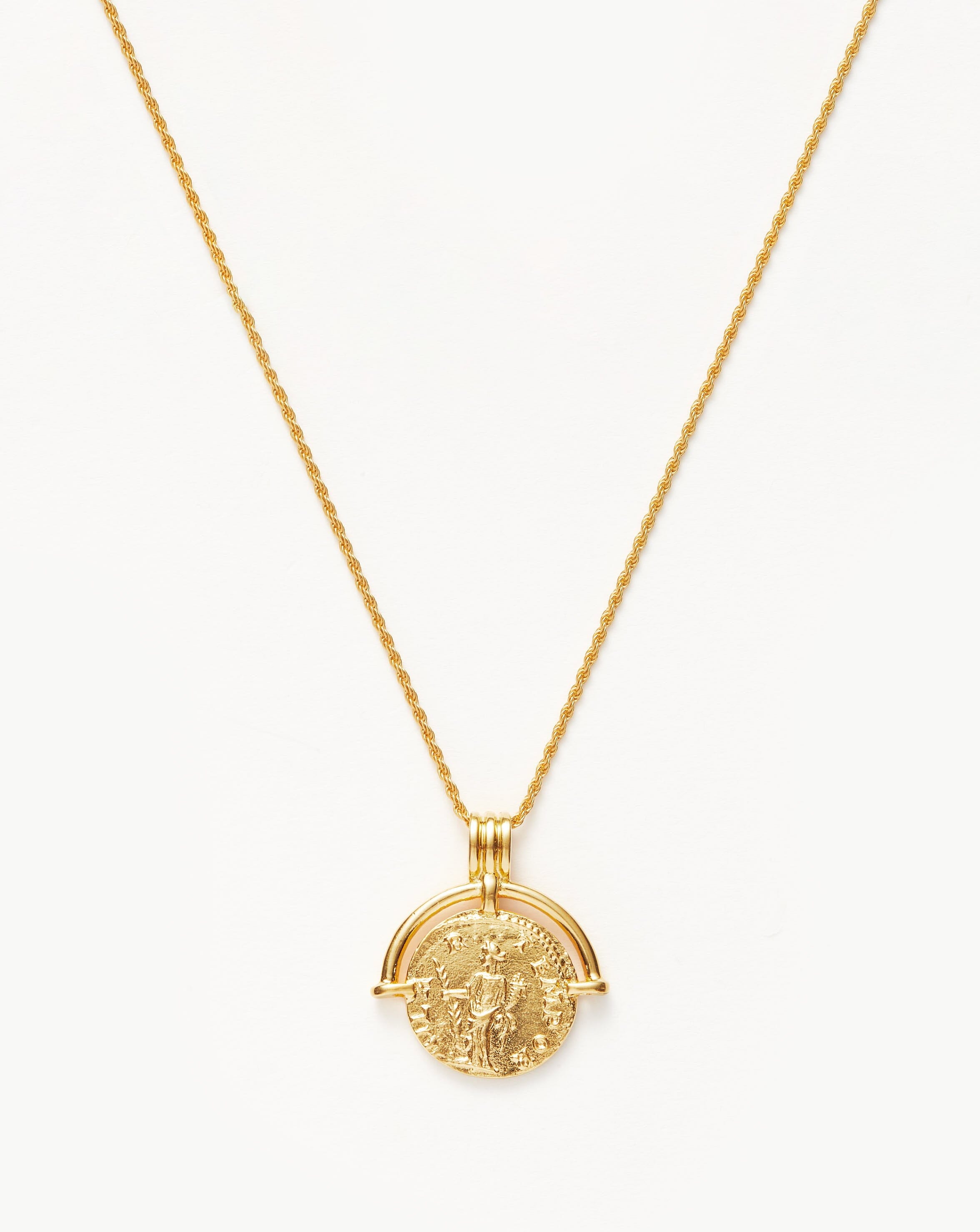Lucy Williams Engravable Roman Arc Coin Necklace | 18ct Gold Plated Necklaces Missoma 