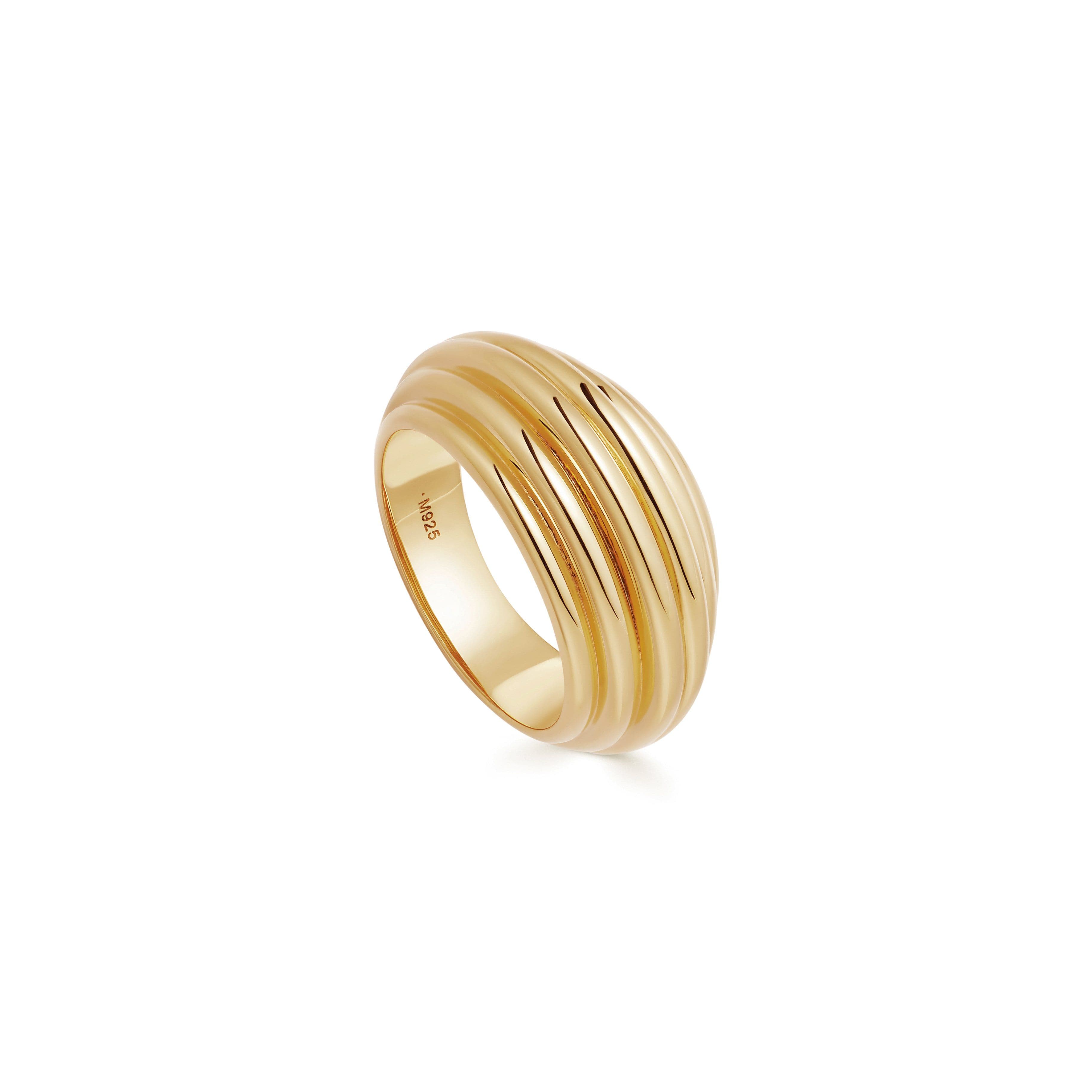 Lucy Williams Large Ridge Ring Rings Missoma 18ct Gold Vermeil J 