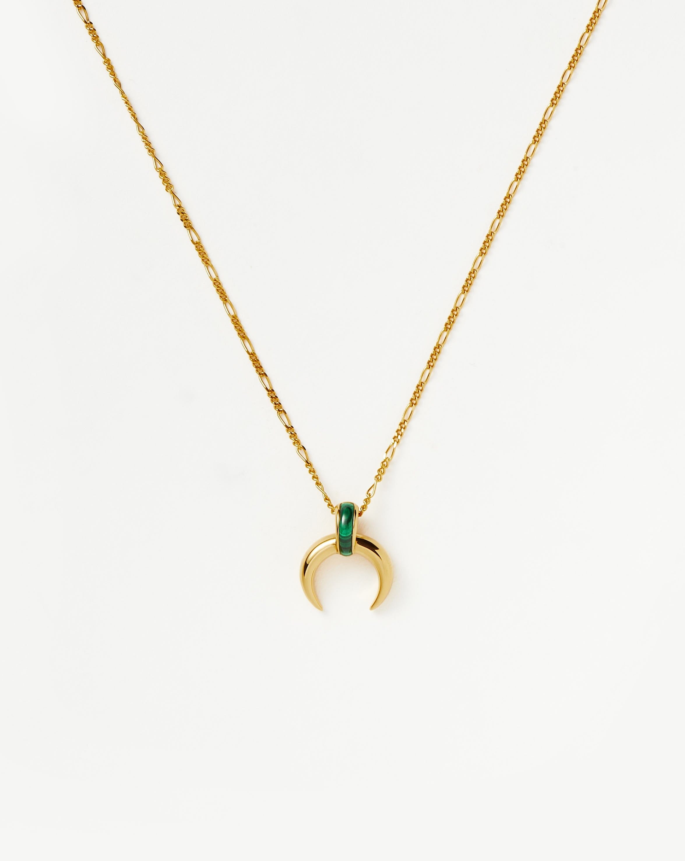 Lucy Williams Malachite Horn Pendant Necklace | 18ct Gold Plated Vermeil/Malachite Necklaces Missoma 
