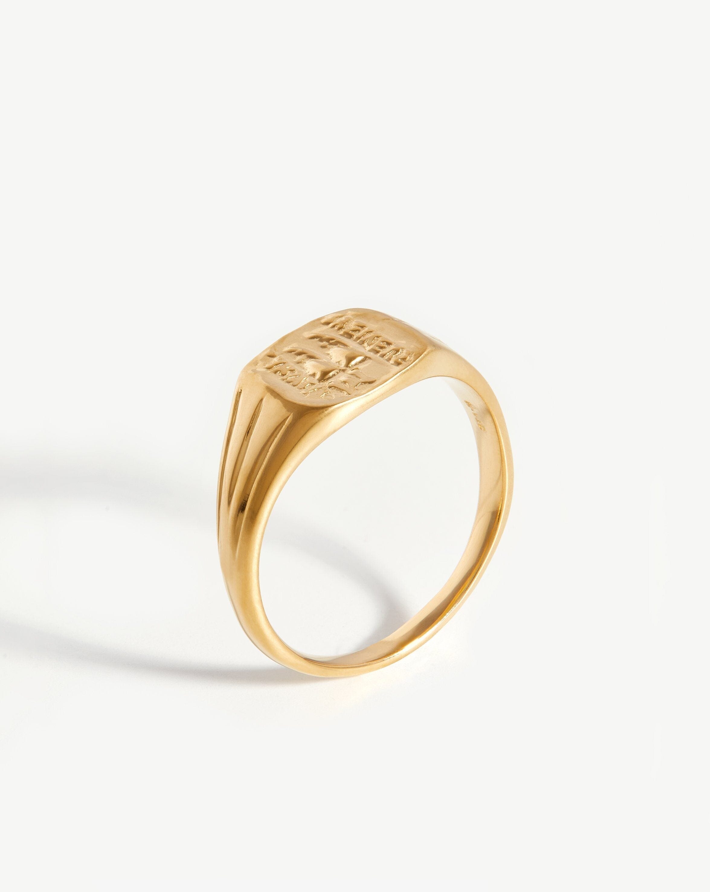 Lucy Williams Square Coin Signet Ring | 18ct Gold Plated Vermeil Rings Missoma 
