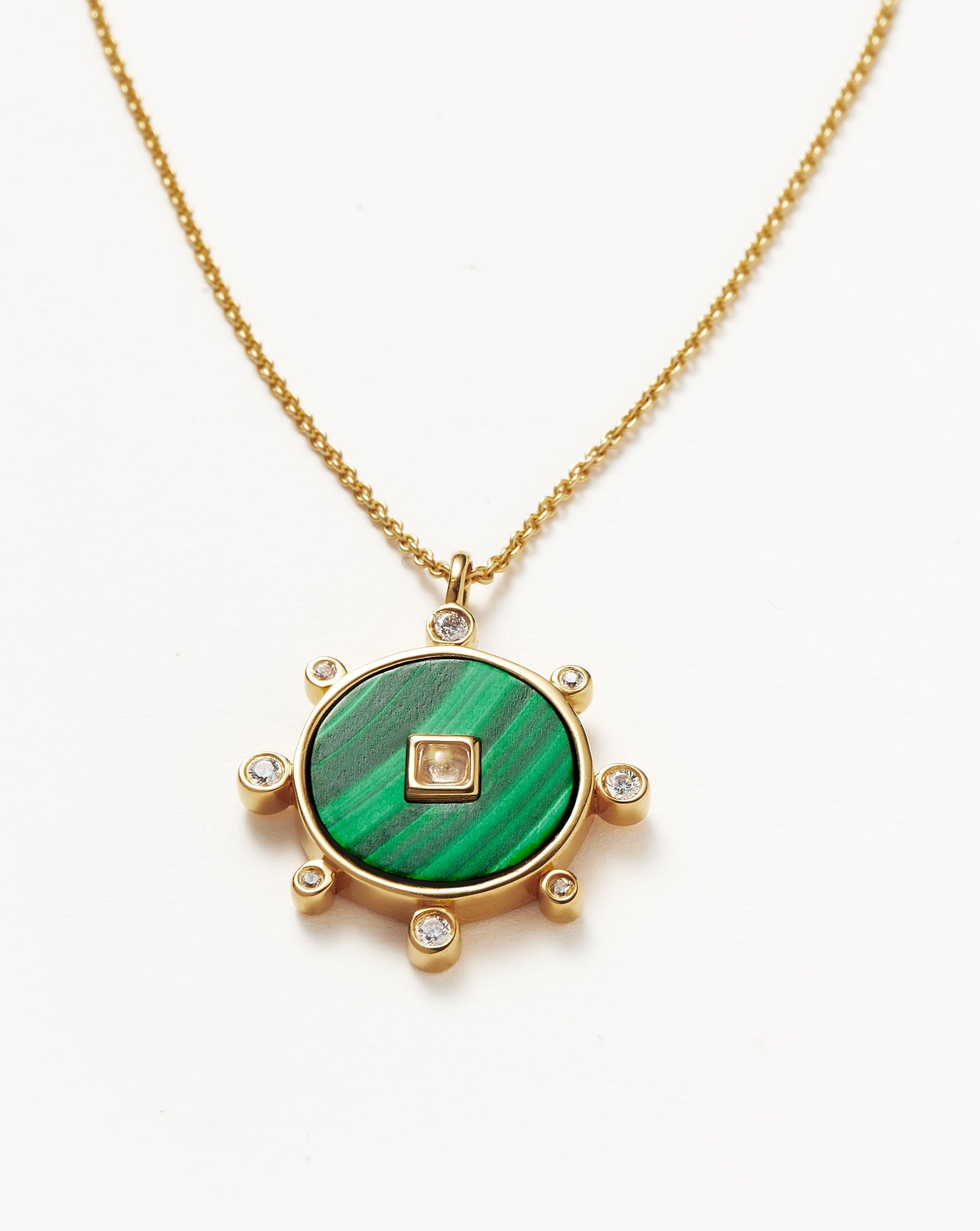 Malachite Amulet Pendant Necklace | 18ct Gold Plated Vermeil/Malachite Necklaces Missoma 