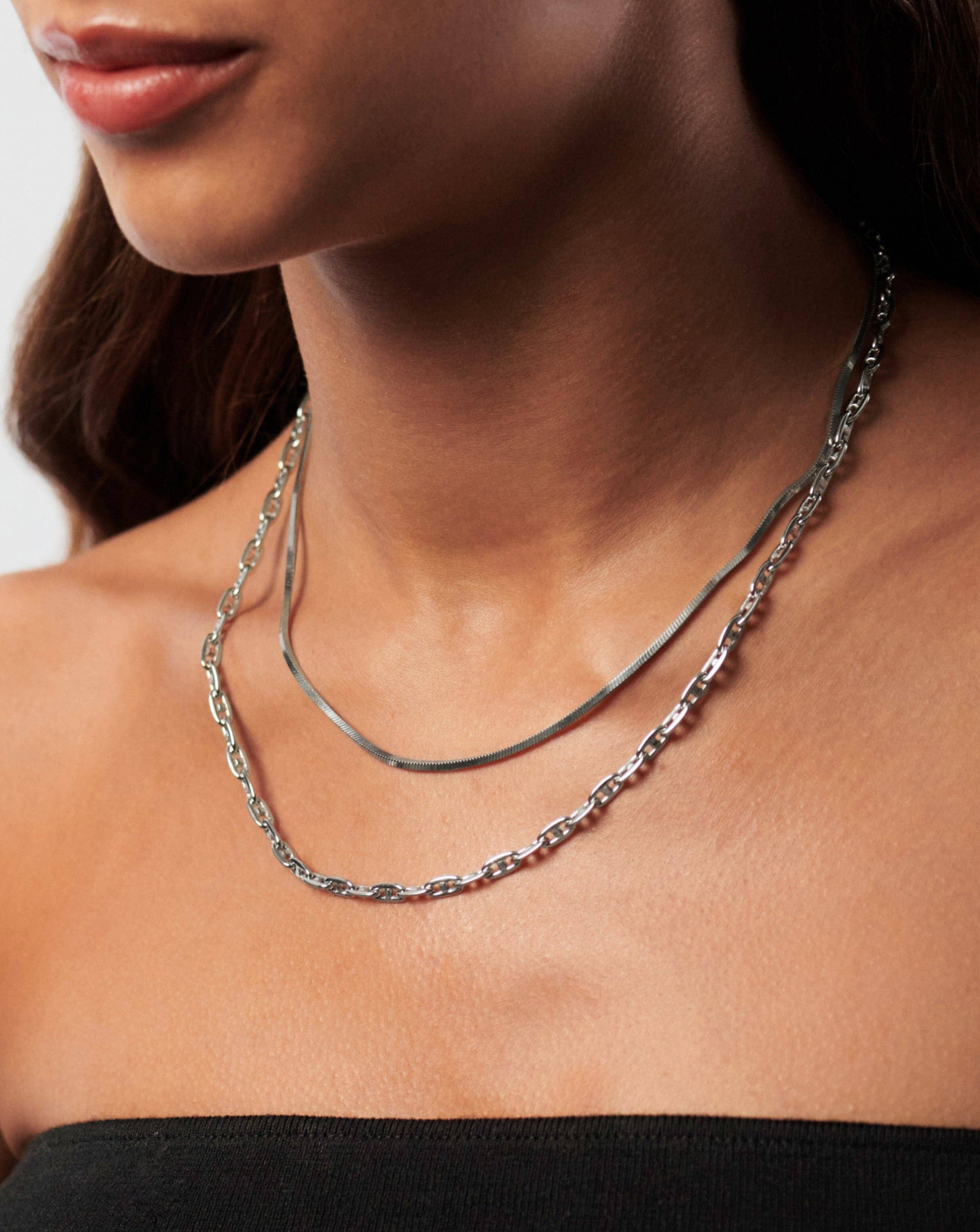 Mariner Long Chain Necklace | Silver Plated Necklaces Missoma 