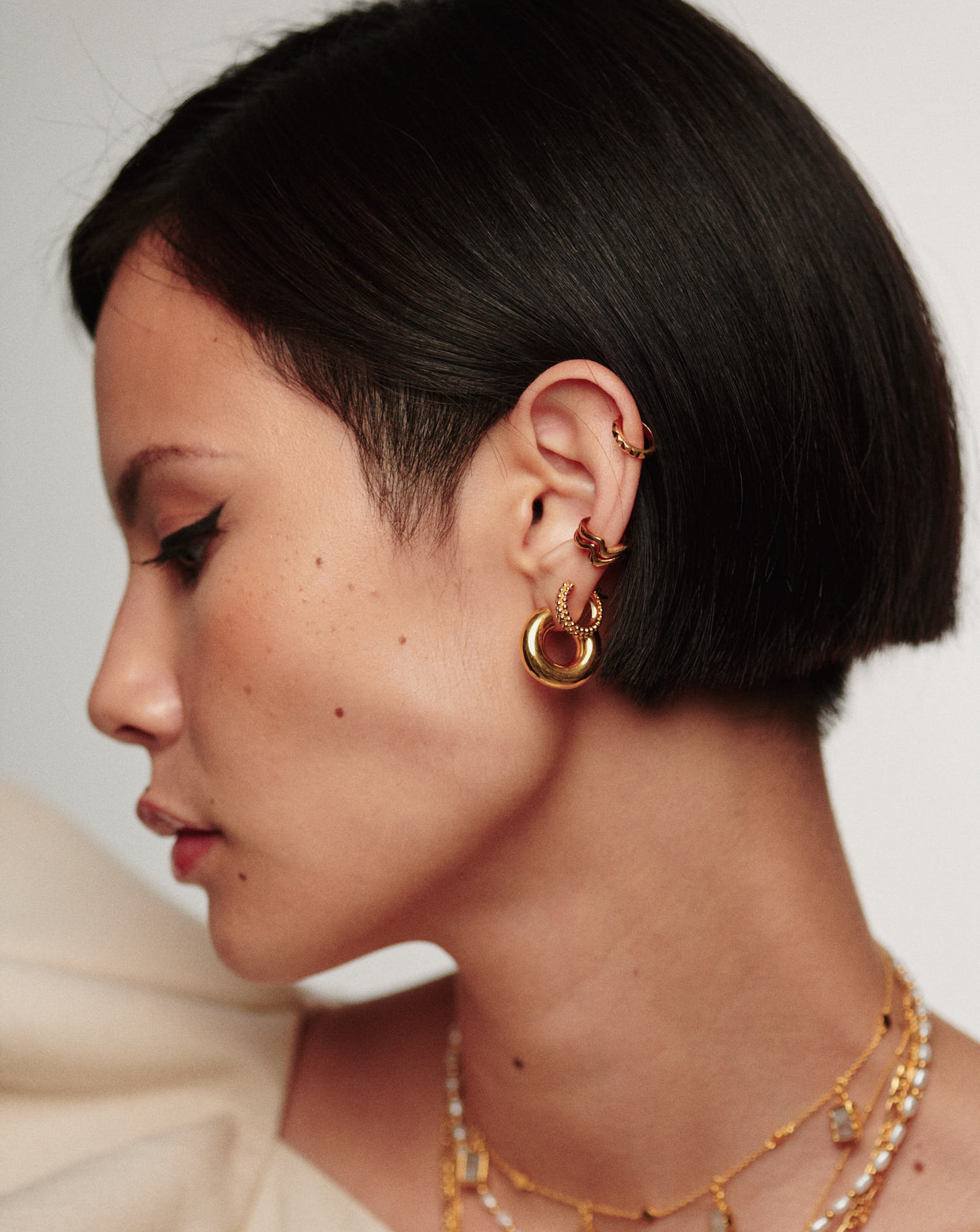 Medium Chubby Hoop Earrings | 18ct Gold Plated Earrings Missoma 