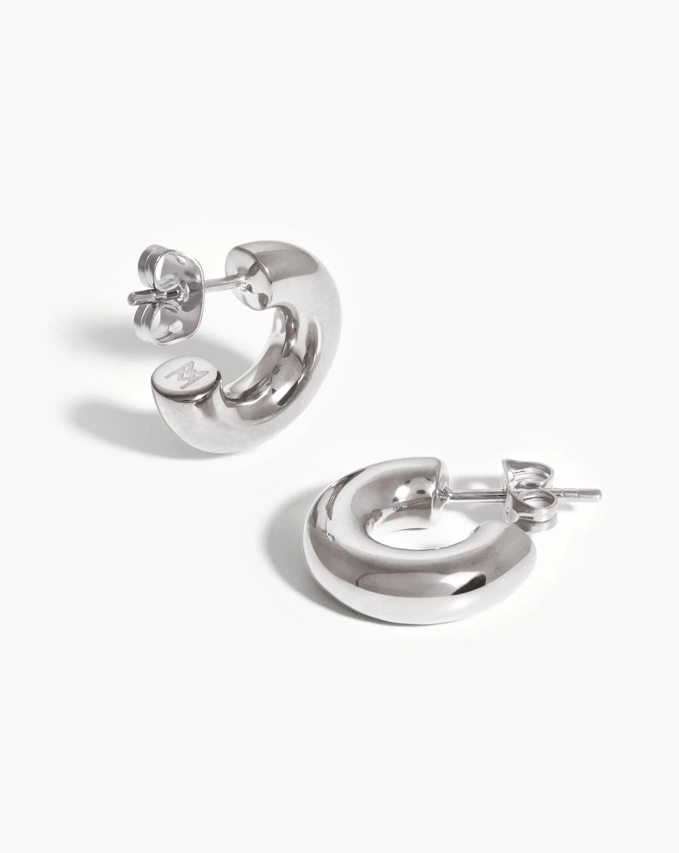 Medium Chubby Hoop Earrings | Silver Plated Earrings Missoma 