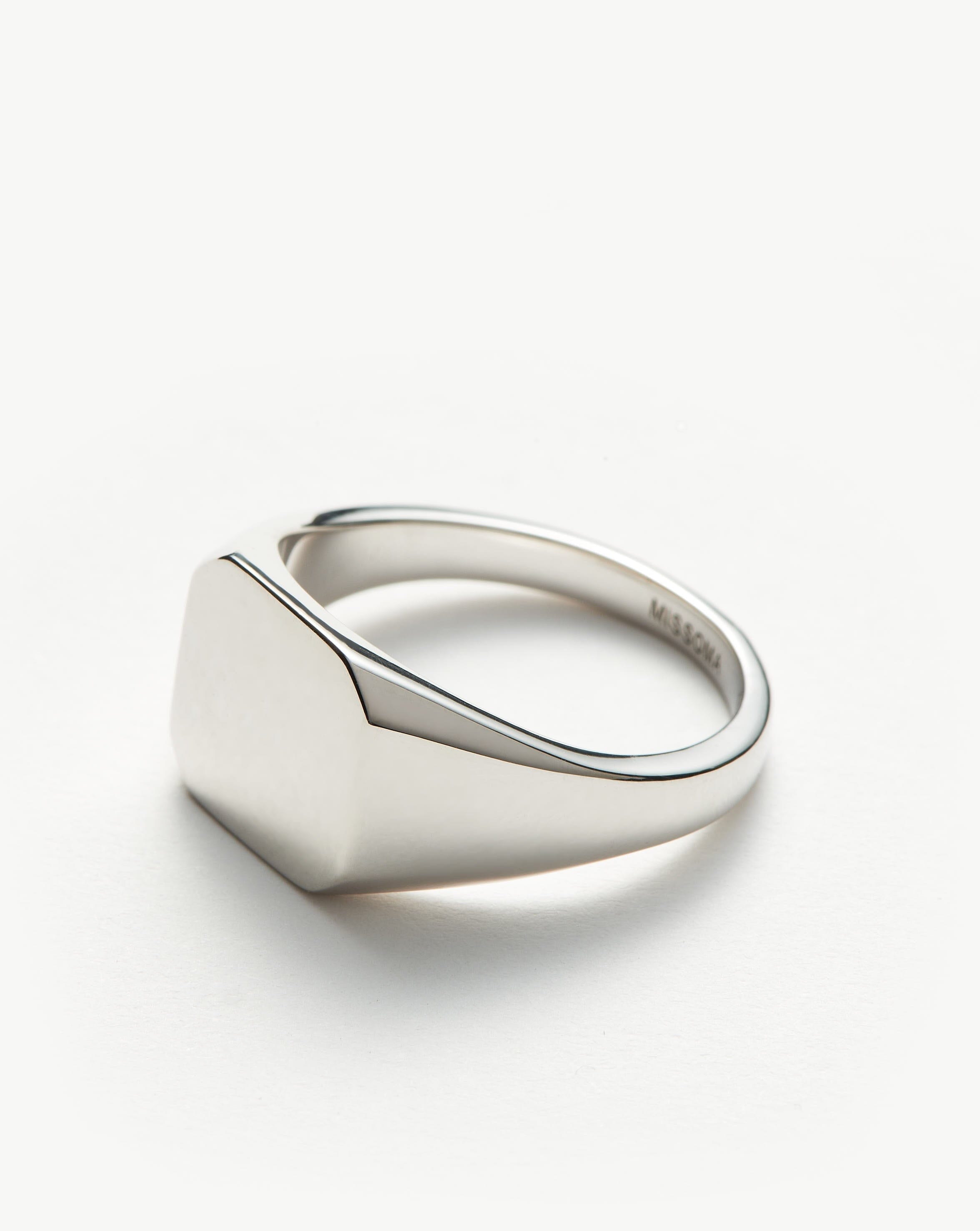 Mens Engravable Bevelled Signet Ring | Sterling Silver Rings Missoma 