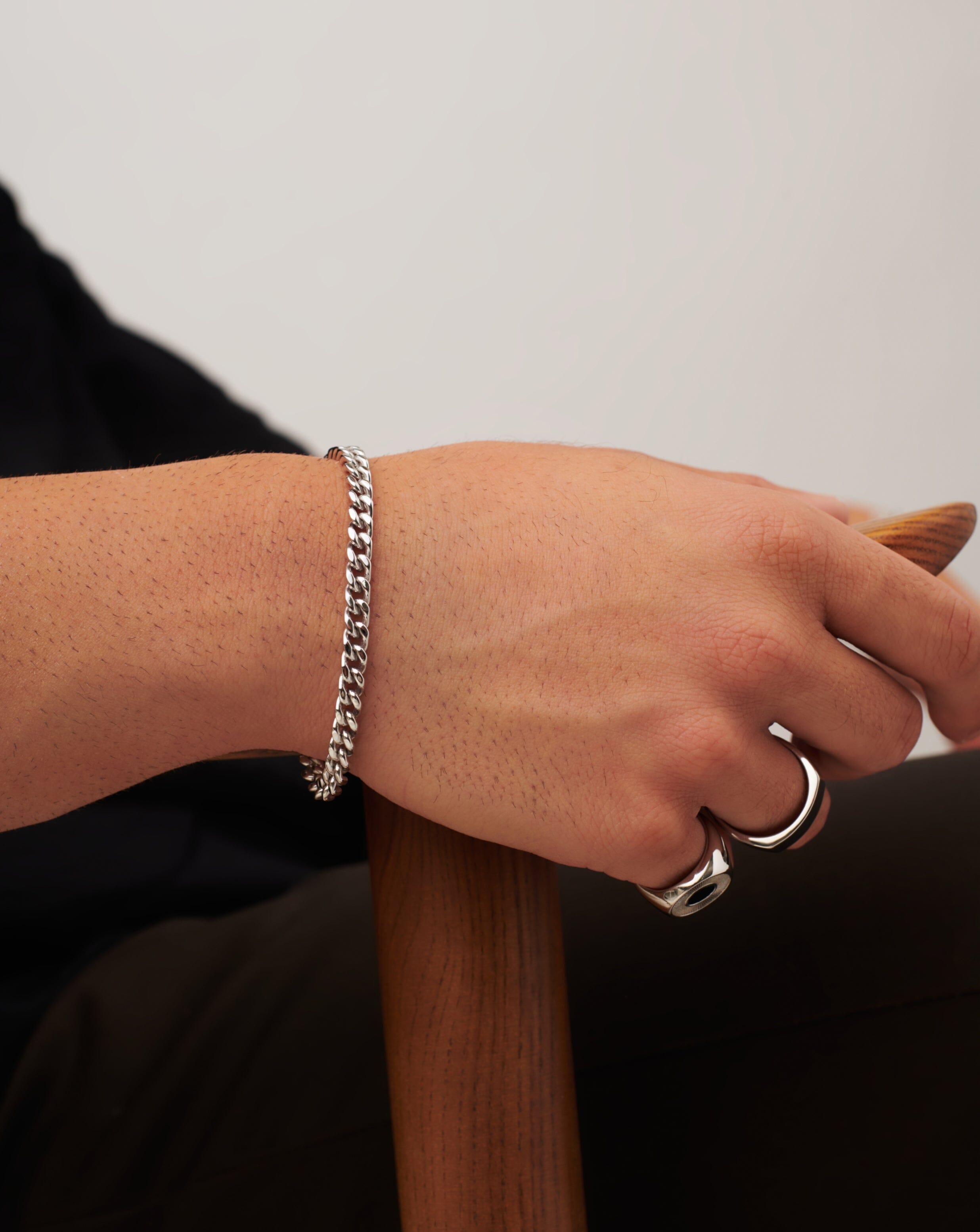 Men's Flat Curb Chain Bracelet | Silver Plated Bracelets Missoma 