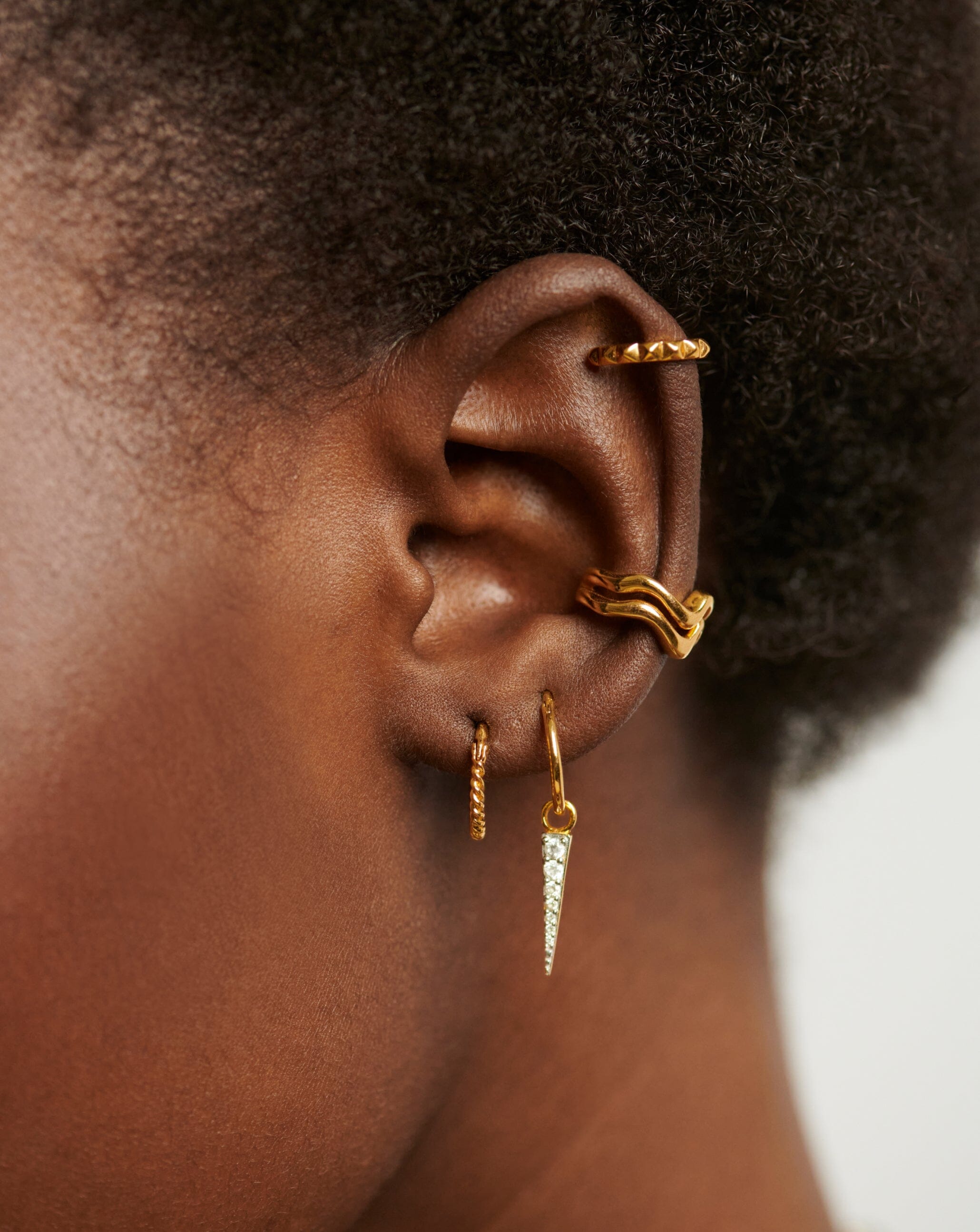 Mini Helical Hoop Earrings | 18ct Gold Plated Vermeil Earrings Missoma 