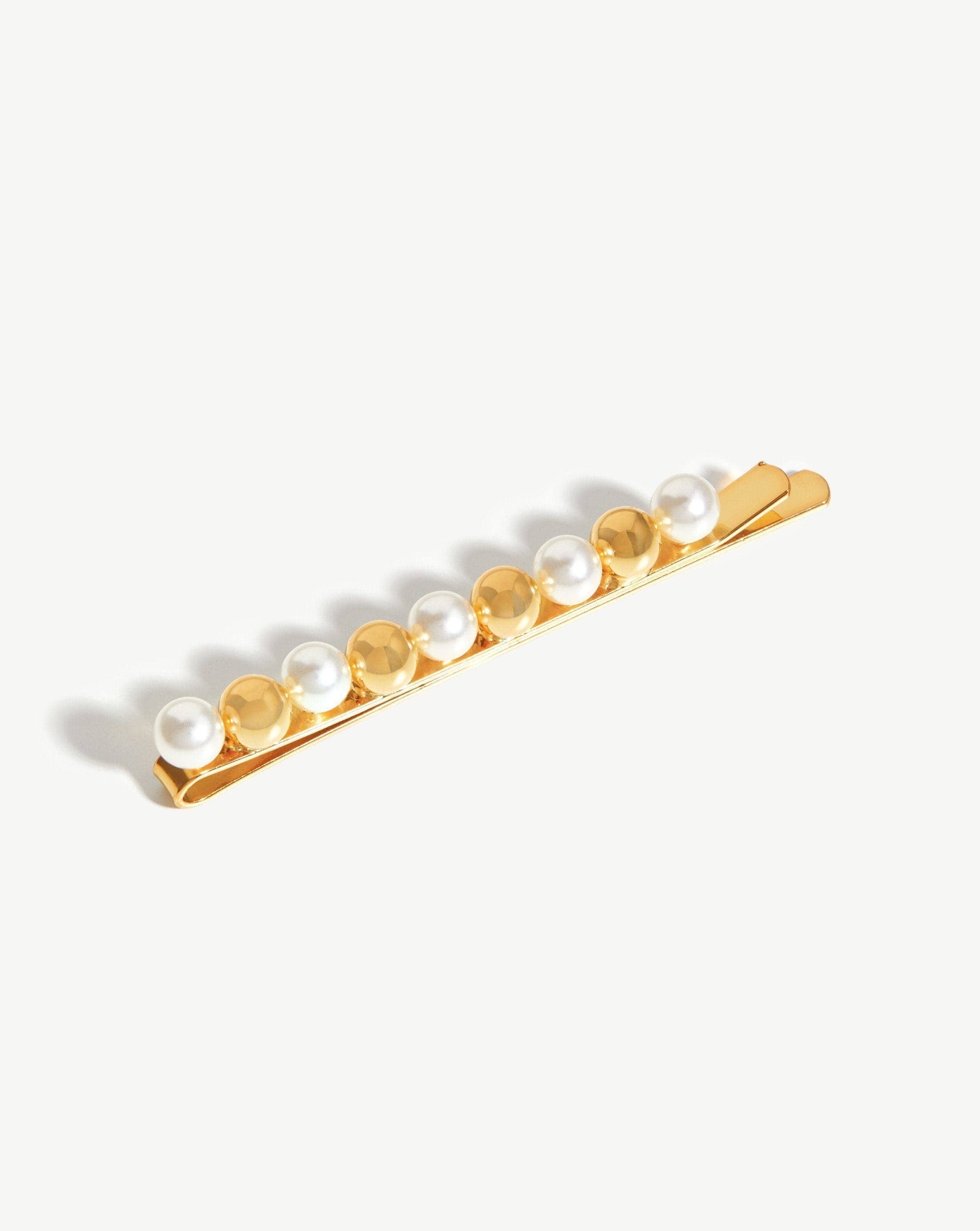Mini Sphere Beaded Hair Clip | 18ct Gold Plated/Faux Pearl Accessories Missoma 