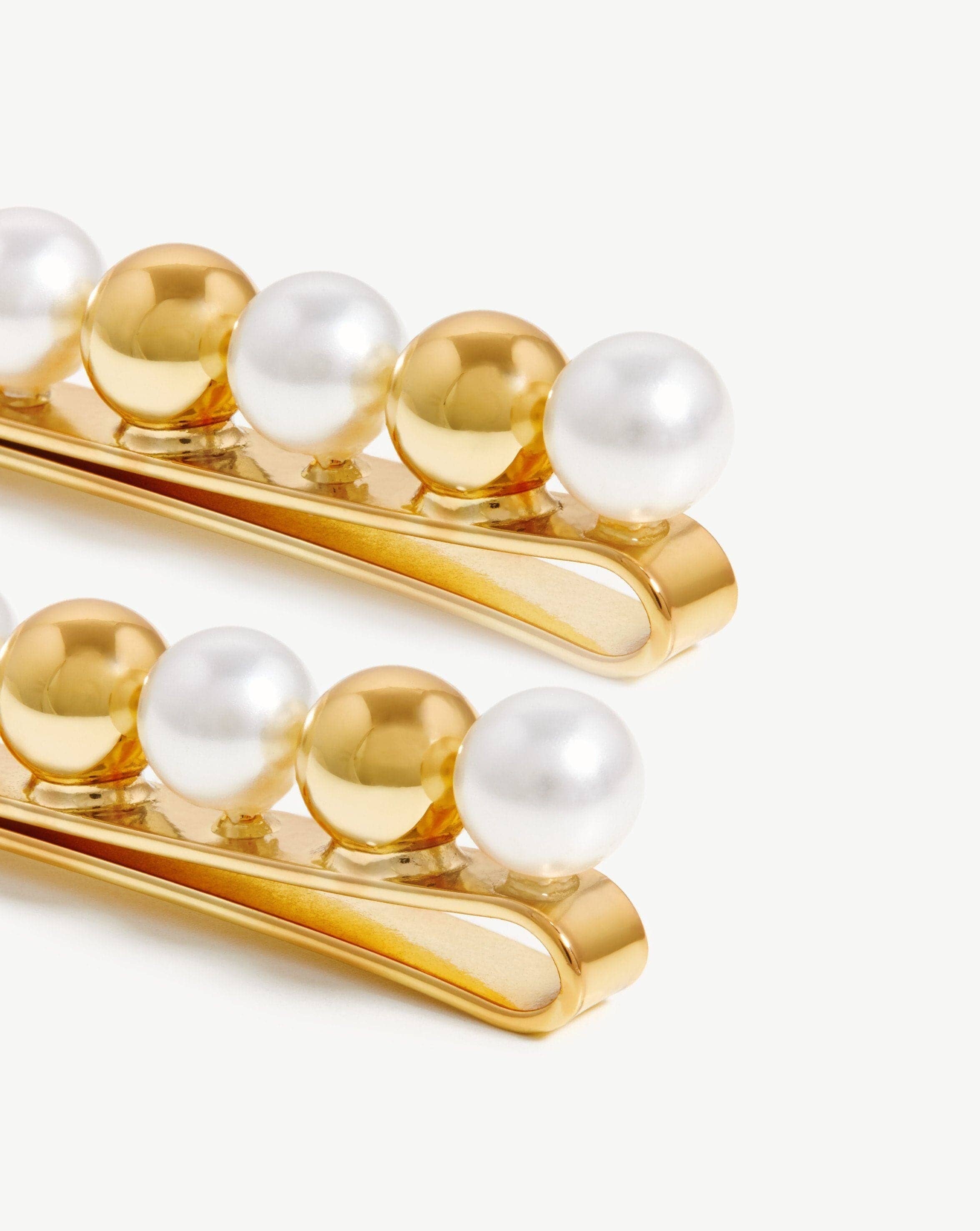 Mini Sphere Beaded Hair Clip | 18ct Gold Plated/Faux Pearl Accessories Missoma 