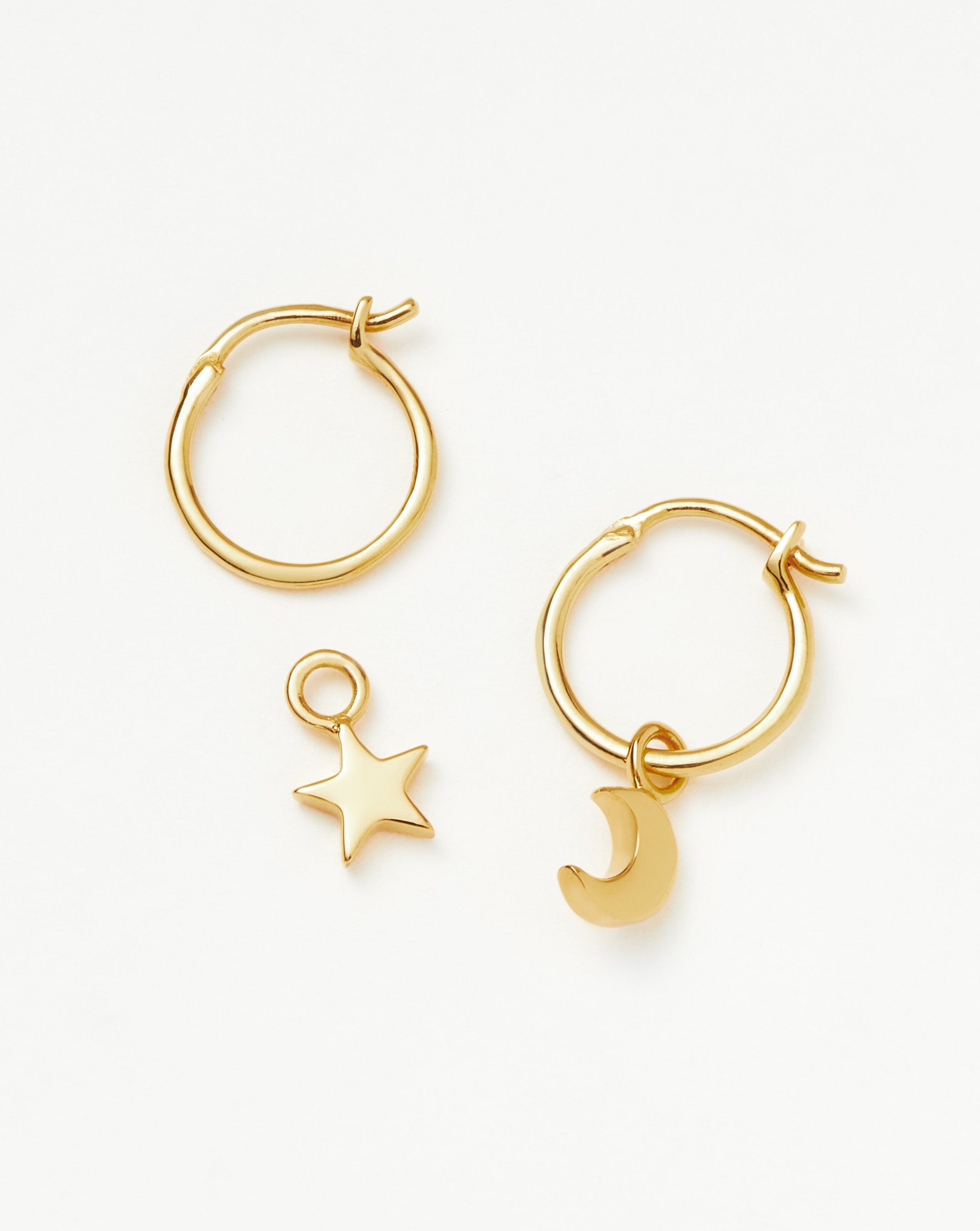 Mini Star Moon Charm Hoop Earrings Earrings Missoma 