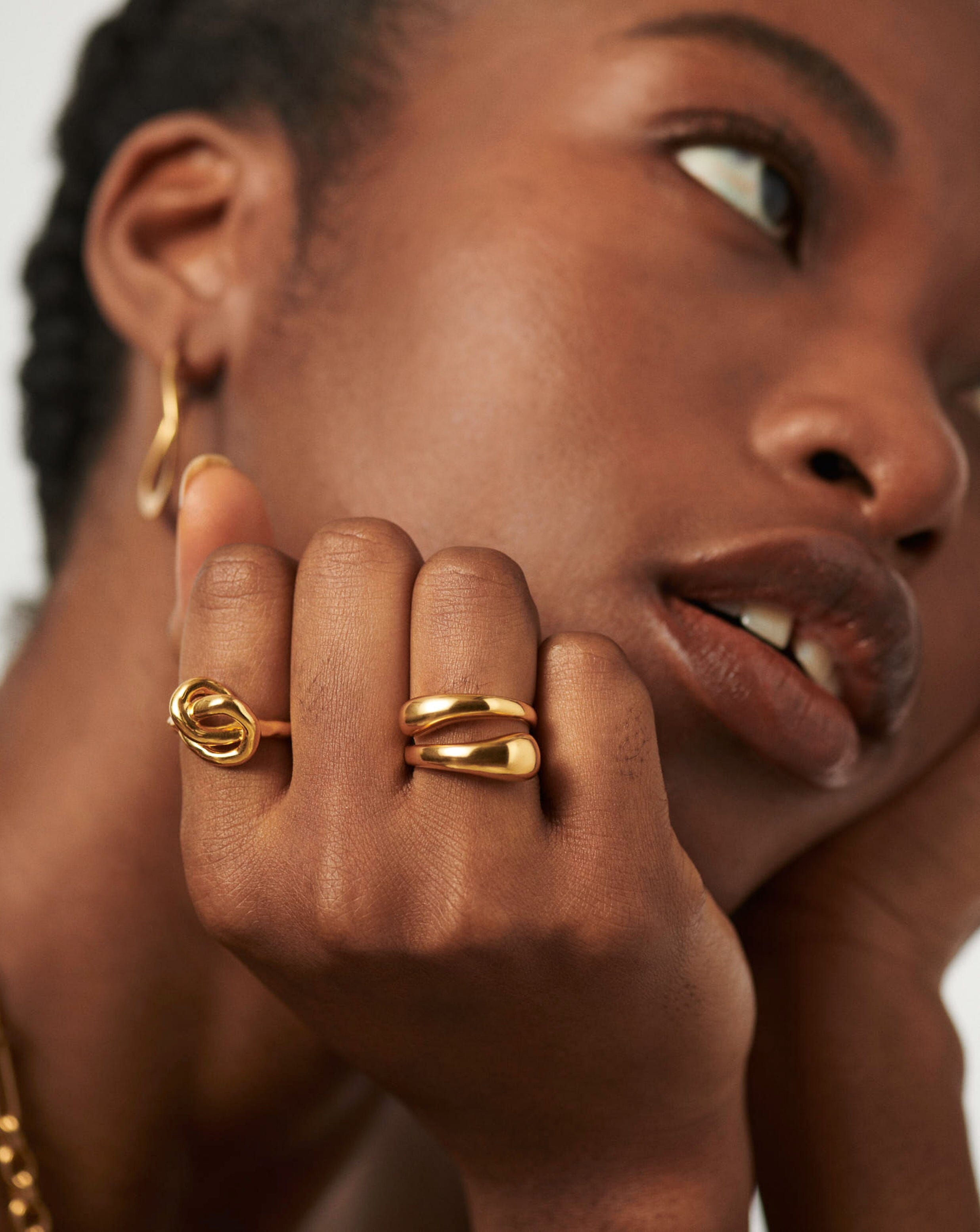 Molten Double Stacking Ring Set | 18ct Gold Plated Rings Missoma 