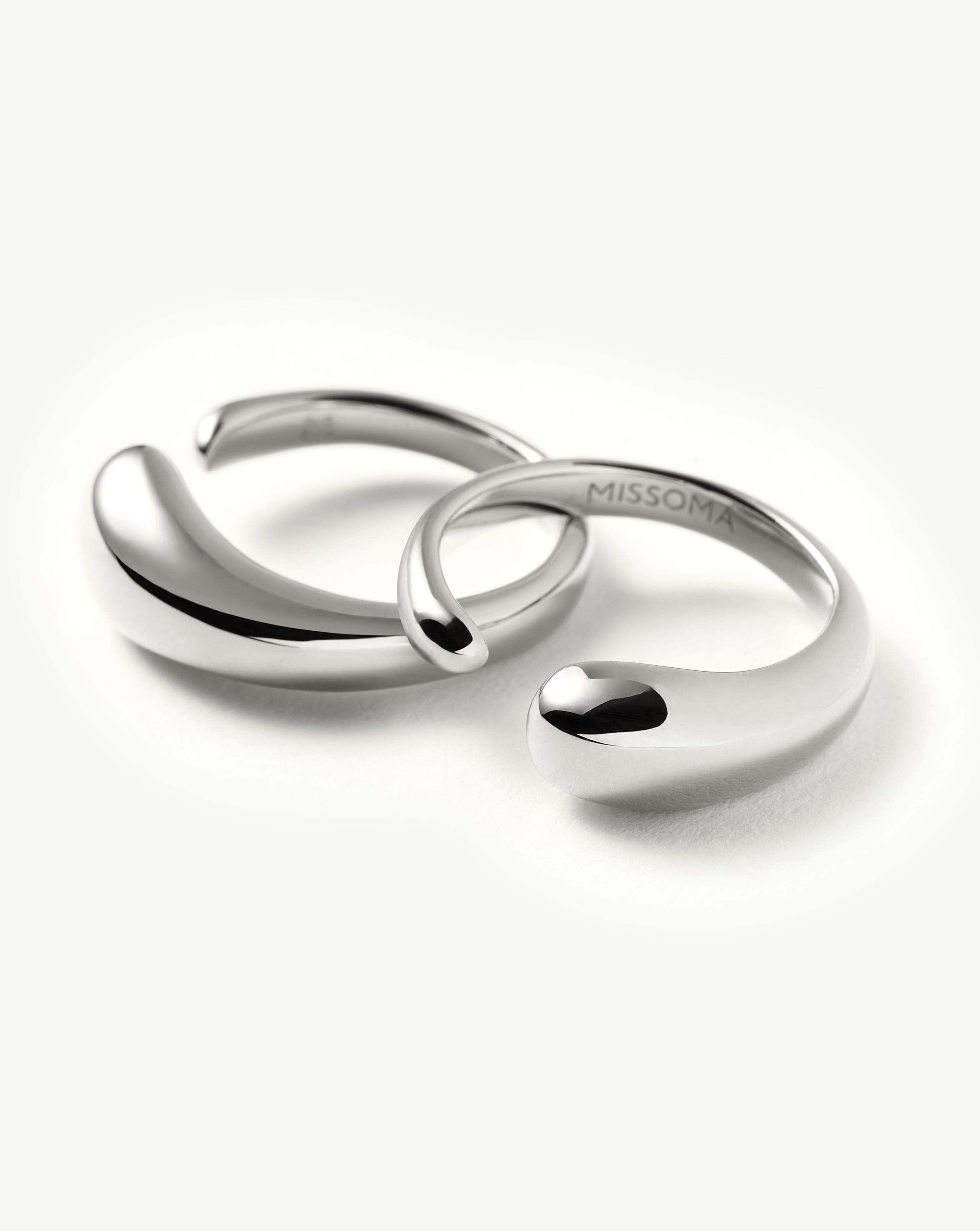 Molten Double Stacking Ring Set | Silver Plated Rings Missoma 
