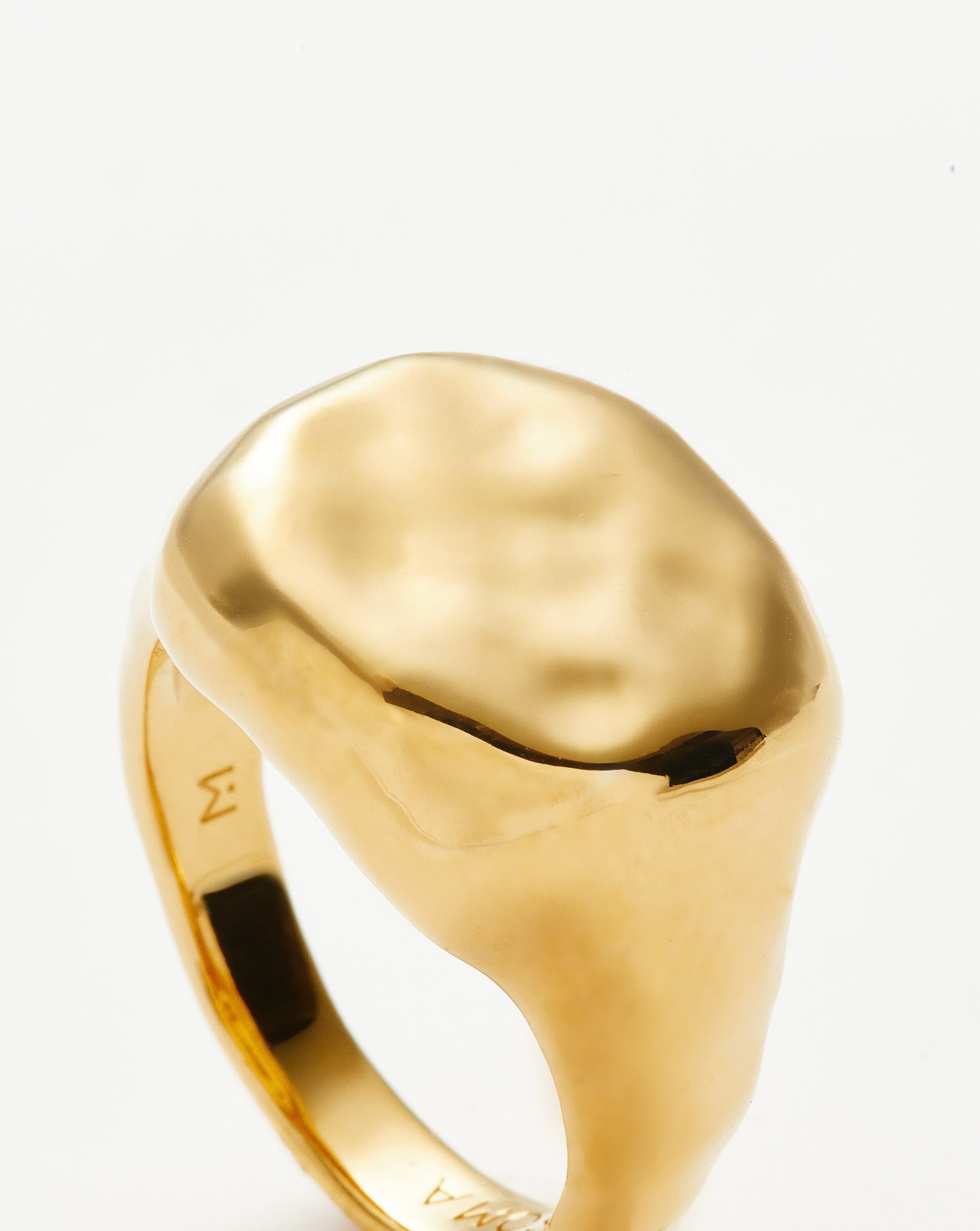 Molten Engravable Signet Ring | 18ct Gold Plated Rings Missoma 