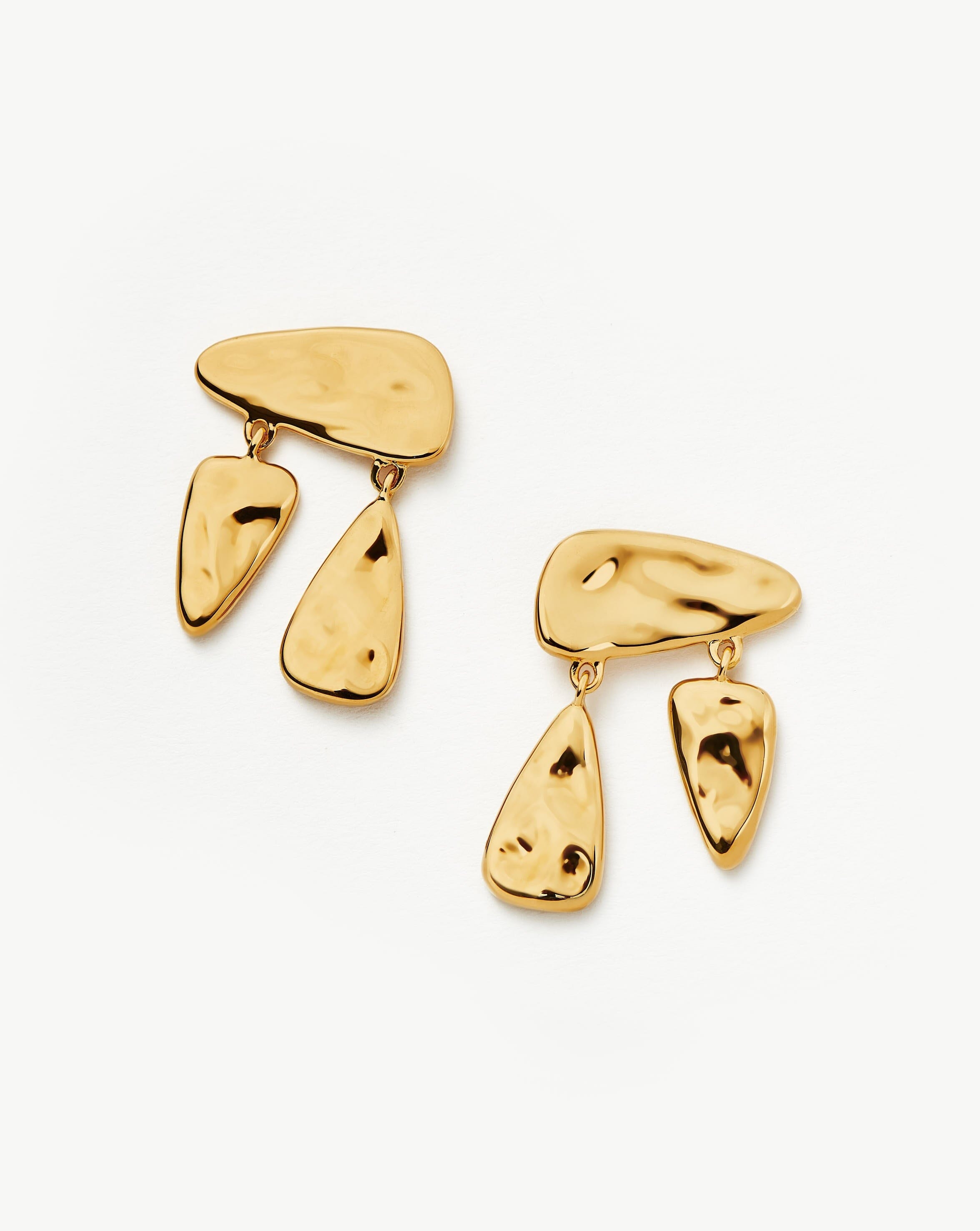 Molten Floating Charm Stud Earrings | 18ct Gold Plated Earrings Missoma 