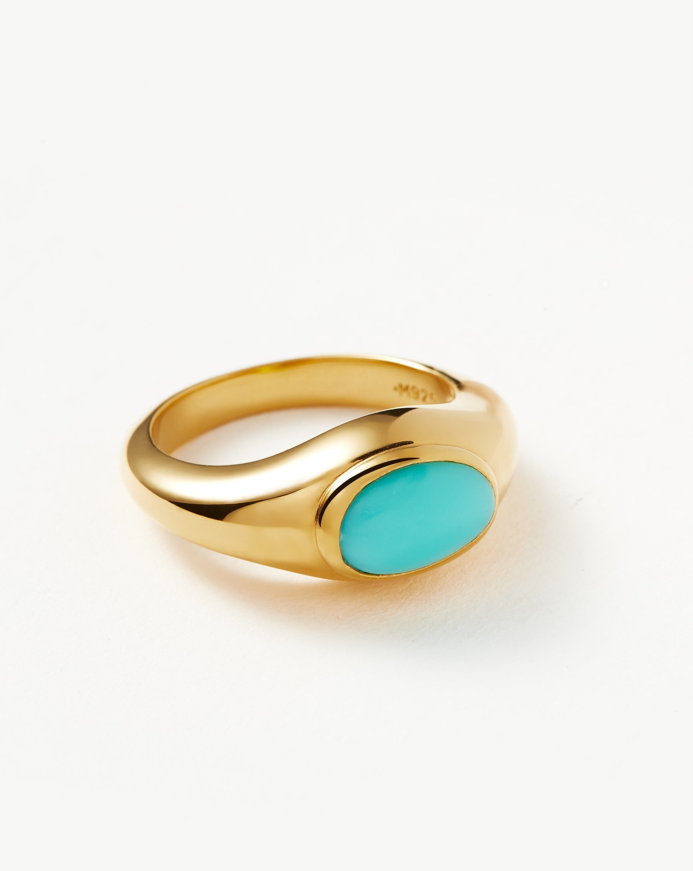 Molten Gemstone Ring | 18ct Gold Plated Vermeil/Turquoise Rings Missoma 