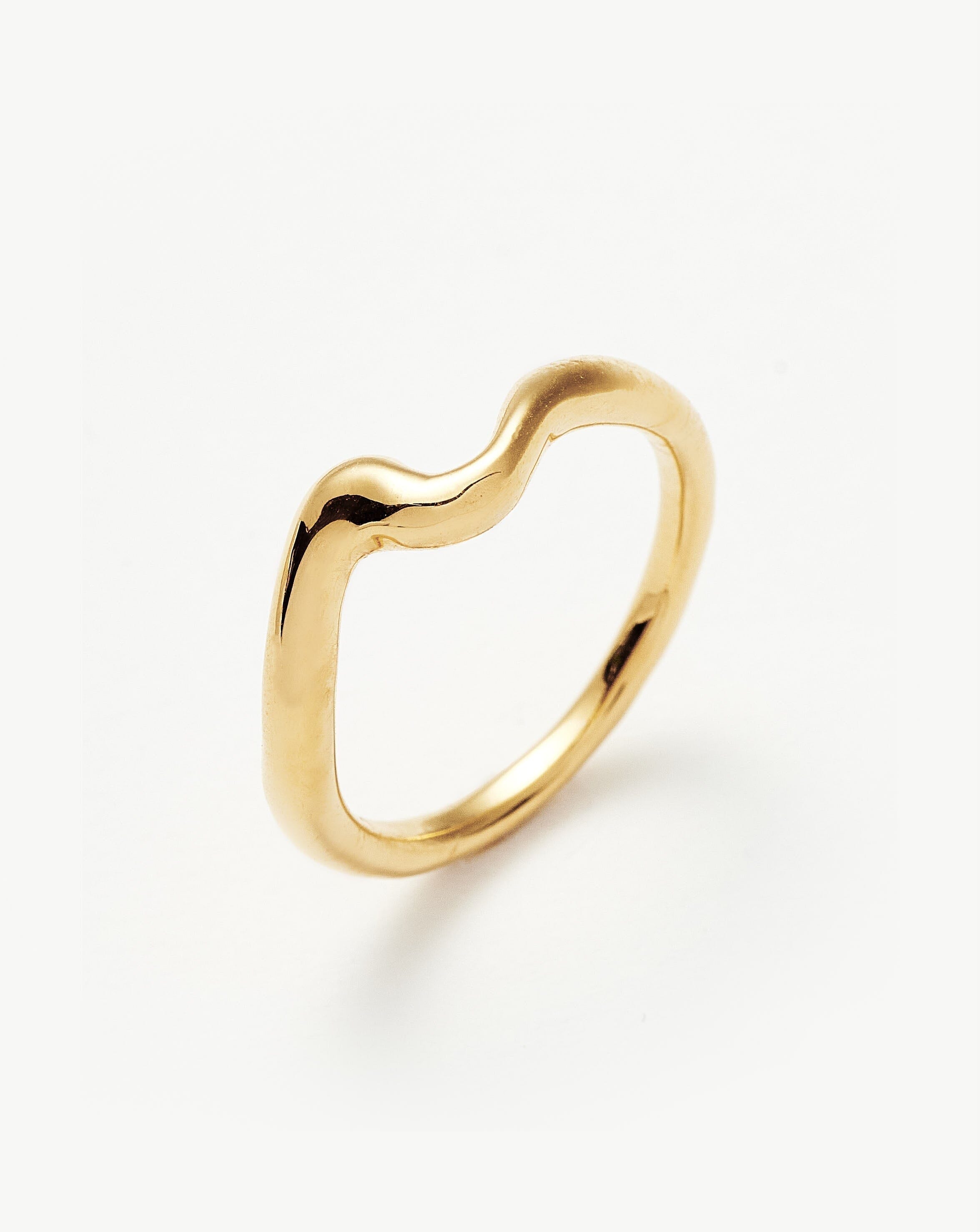 Molten Wave Stacking Ring | 18ct Gold Plated Vermeil Rings Missoma 