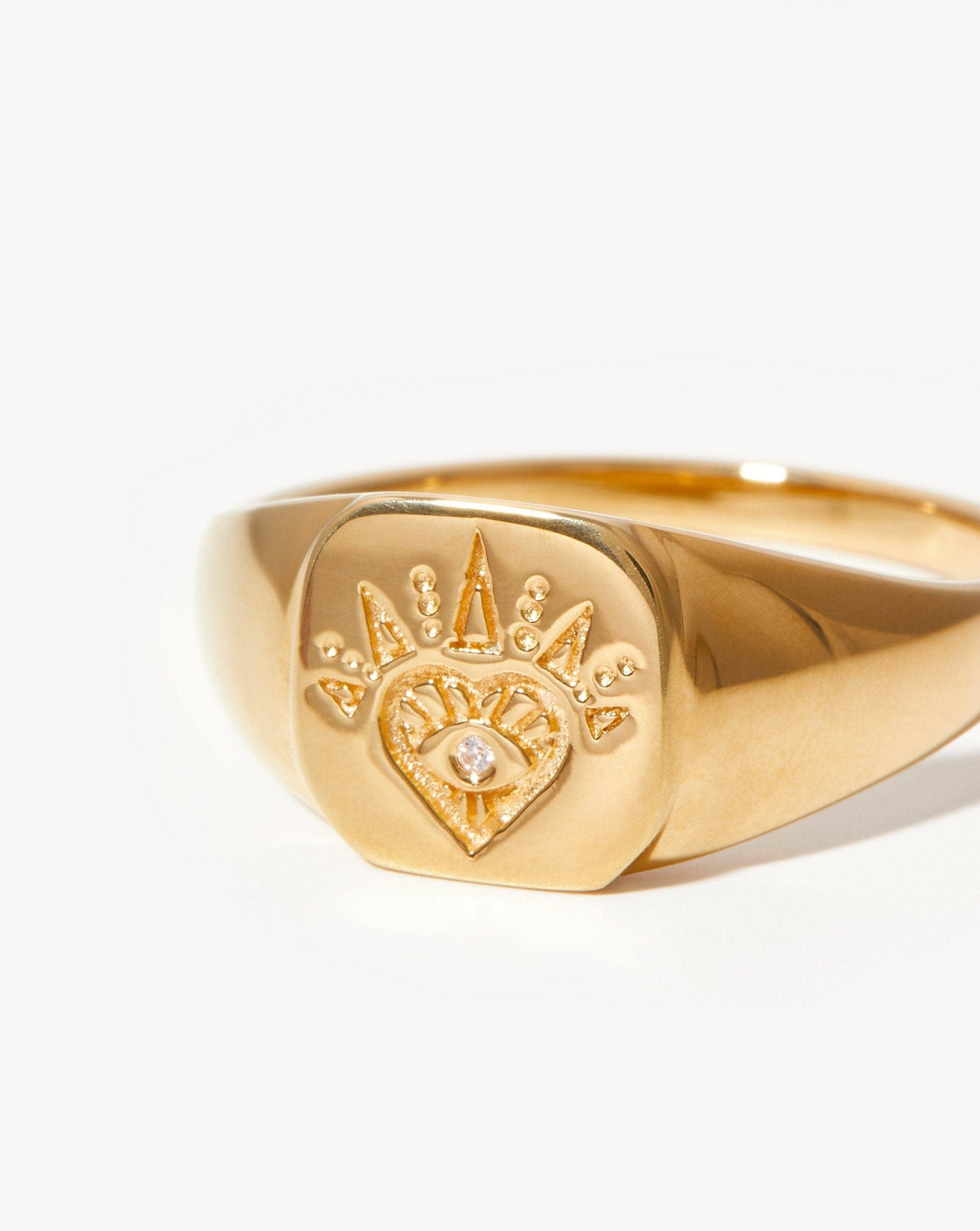 Open Heart Signet Ring | 18ct Gold Plated Vermeil Rings Missoma 