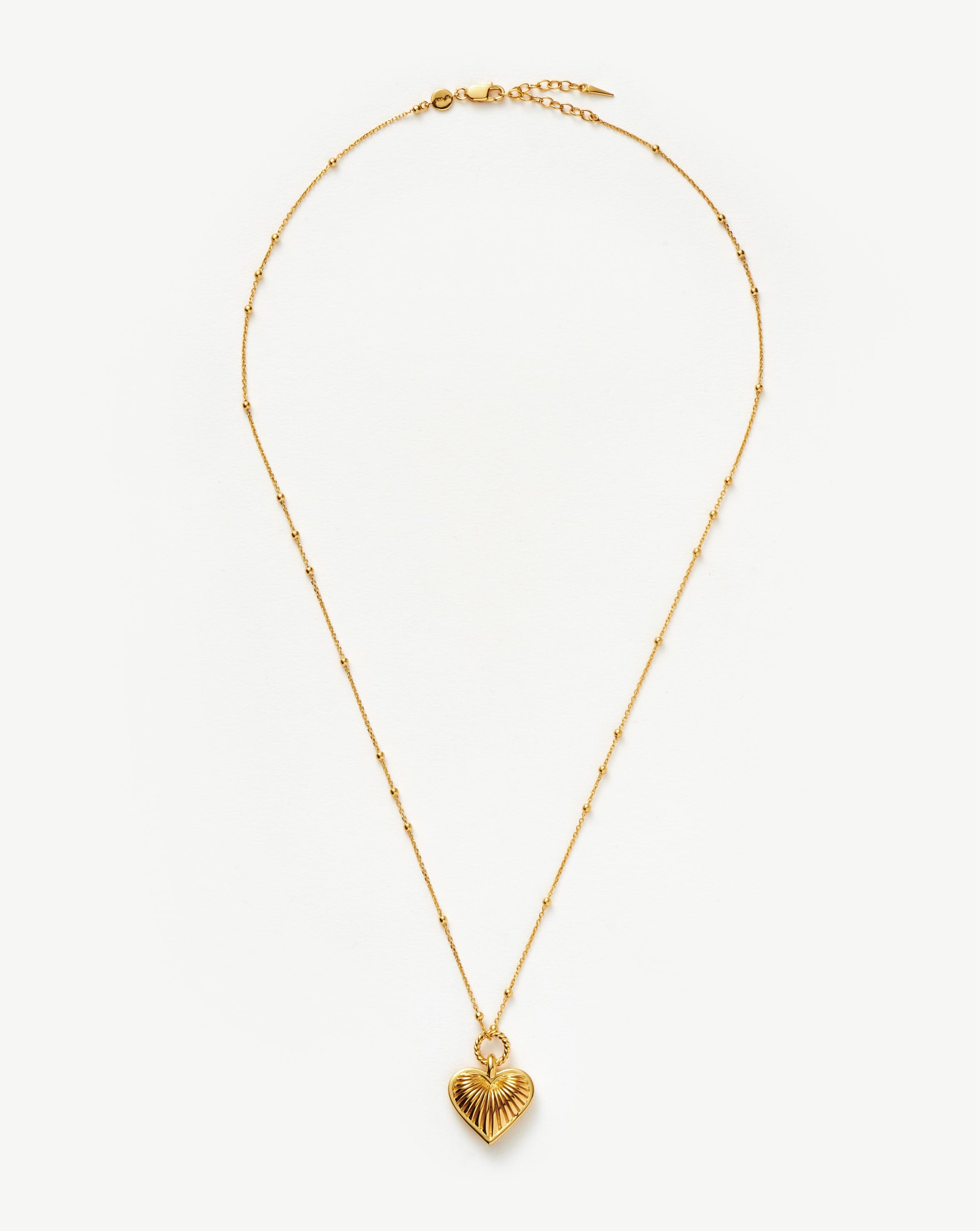 Ridge Heart Charm Necklace | 18ct Gold Plated Necklaces Missoma 