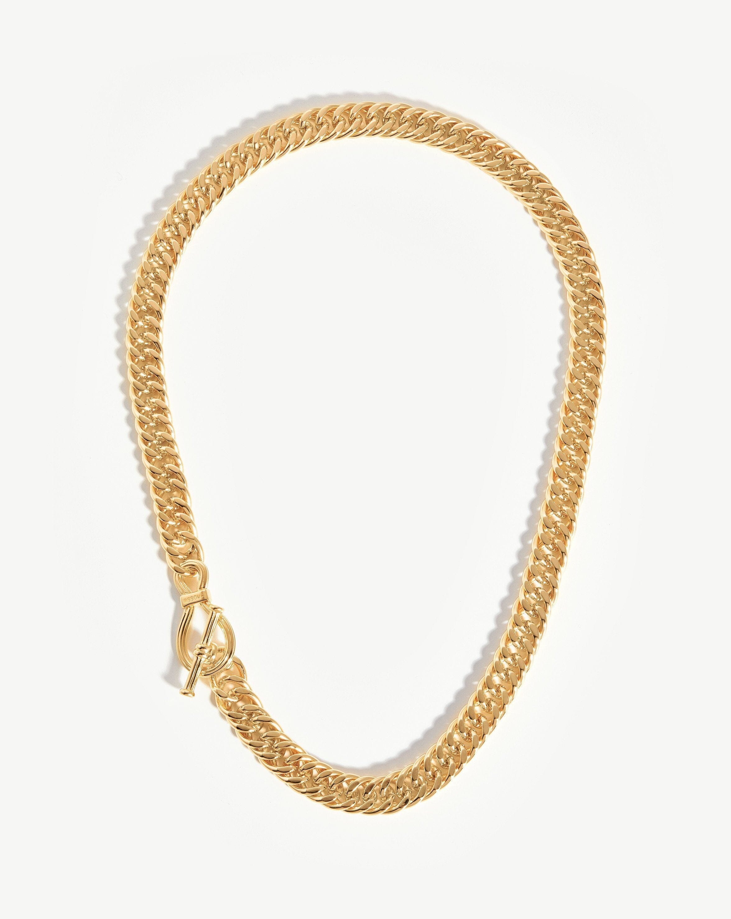 Ridge T-Bar Chain Necklace | 18ct Gold Plated Necklaces Missoma 