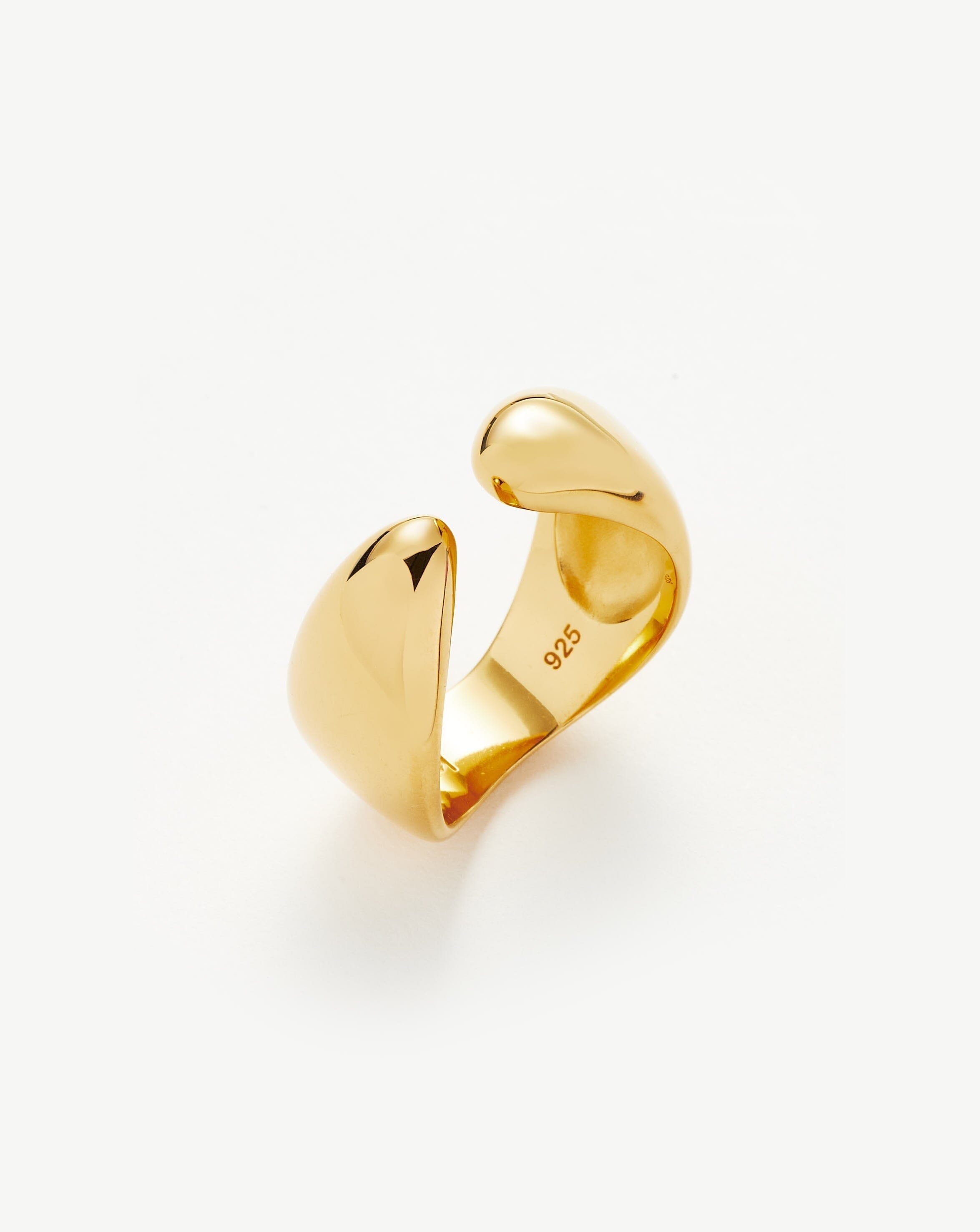 Savi Sculptural Open Stacking Ring | 18ct Gold Plated Vermeil Rings Missoma 