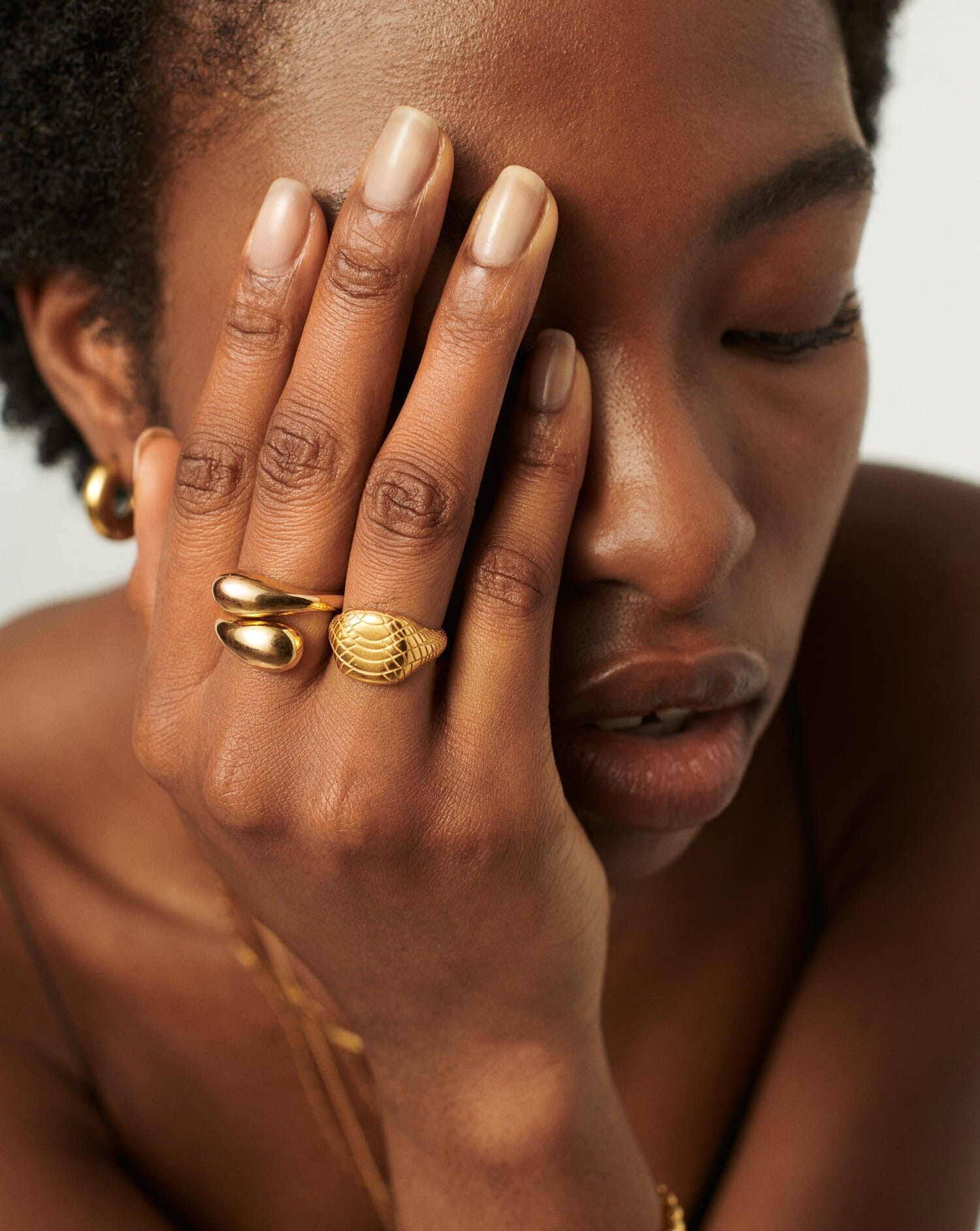 Serpent Textured Signet Ring | 18ct Gold Plated Rings Missoma 