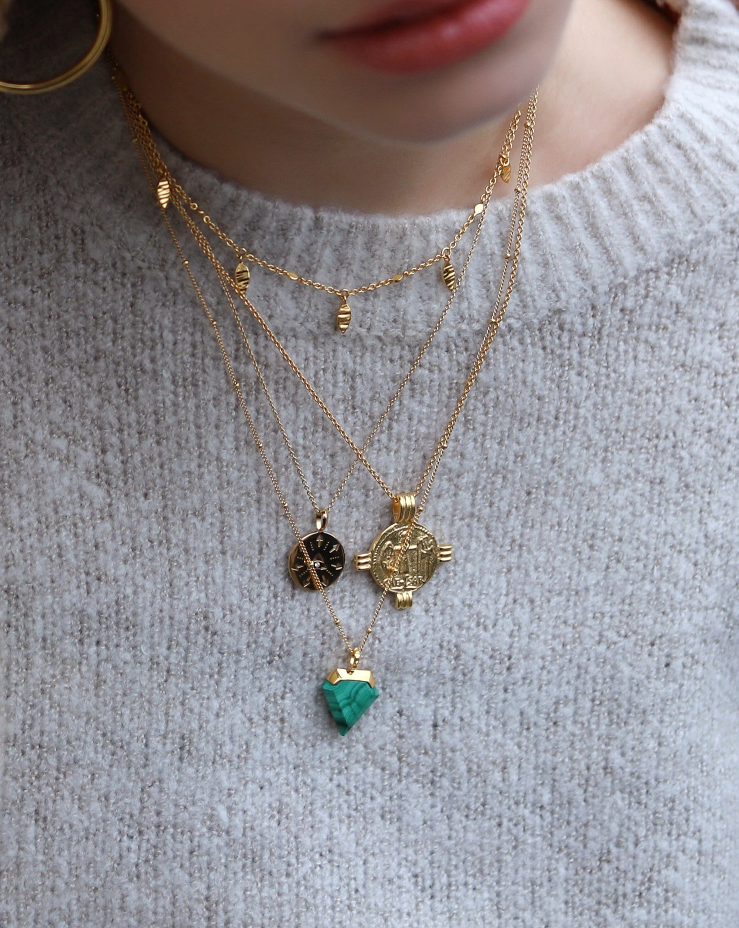 Shield Necklace | 18ct Gold Plated Vermeil/Malachite Necklaces Missoma 